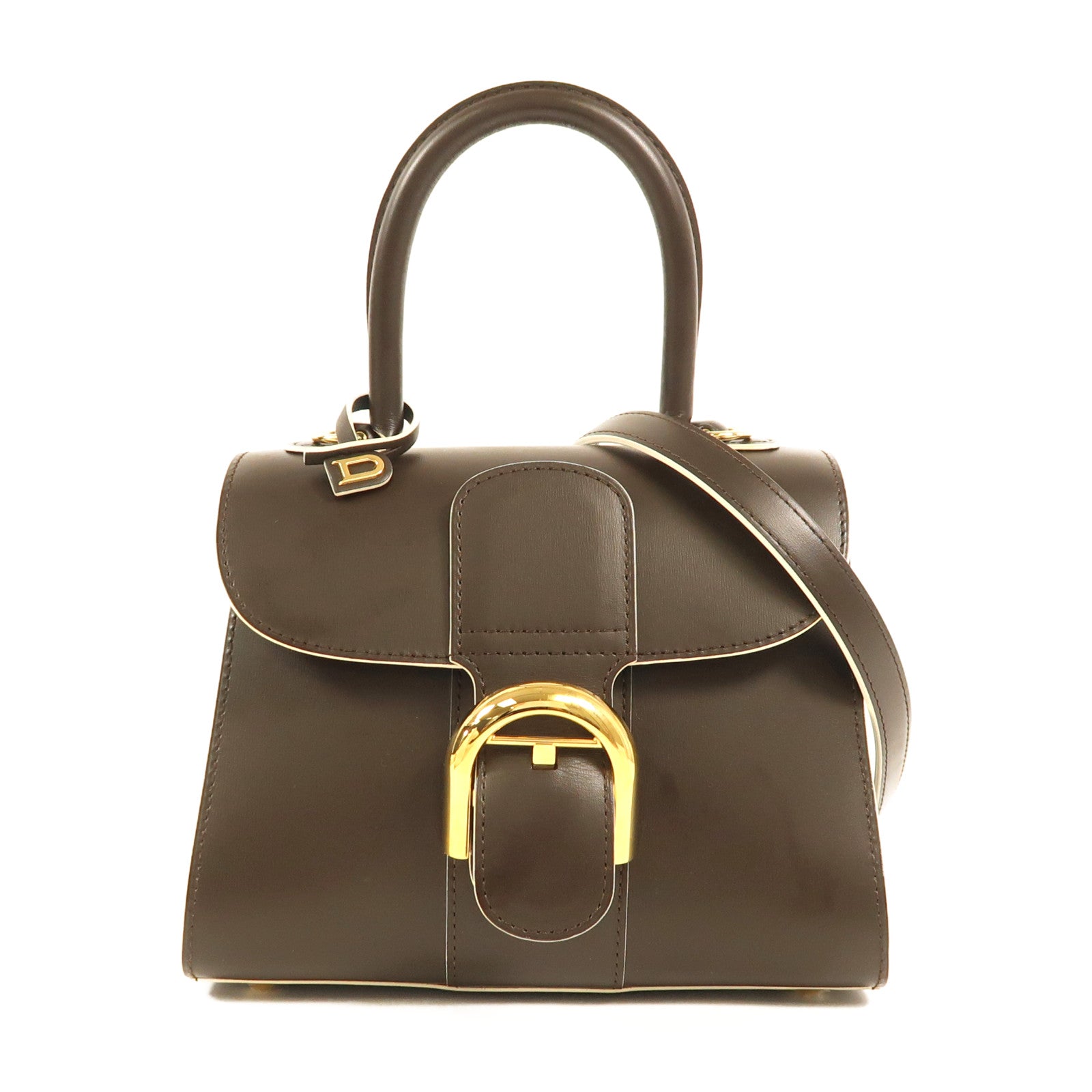 Delvaux 【激減優惠】牛皮皮革Brillant Mini金扣手挽肩背兩用袋