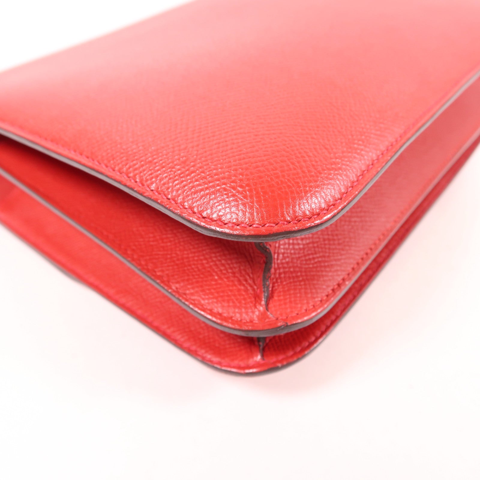 HERMES【激減優惠】 Epsom皮革Constance 24銀扣肩背袋Rouge Casaque