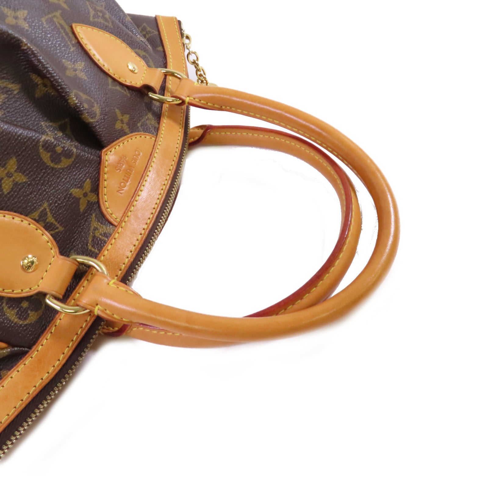 LOUIS VUITTON Monogram Tivoli PM Hand Bag金扣手挽袋啡色