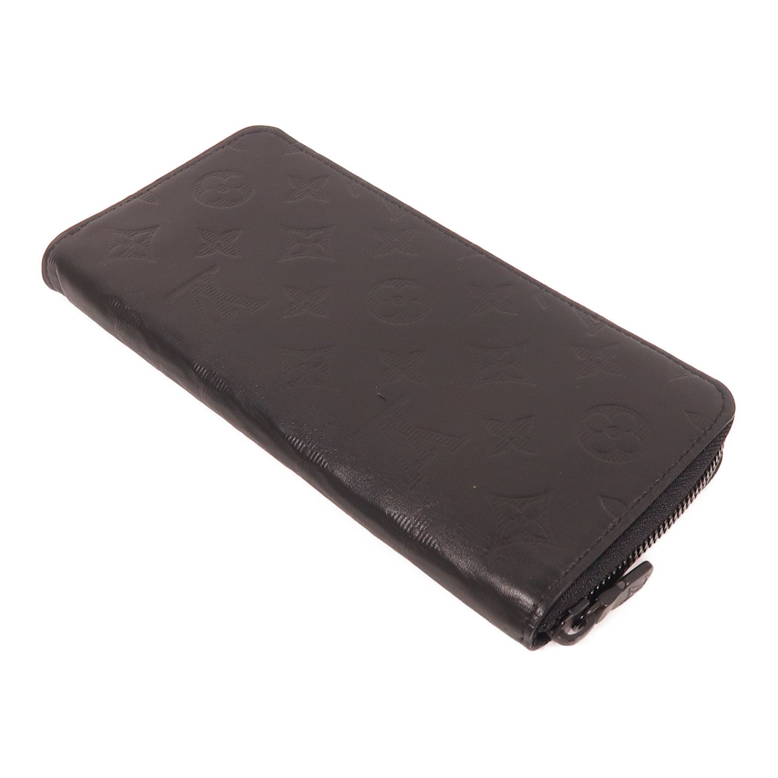 LOUIS VUITTON Monogram Shadow Zipper Wallet長錢包黑色