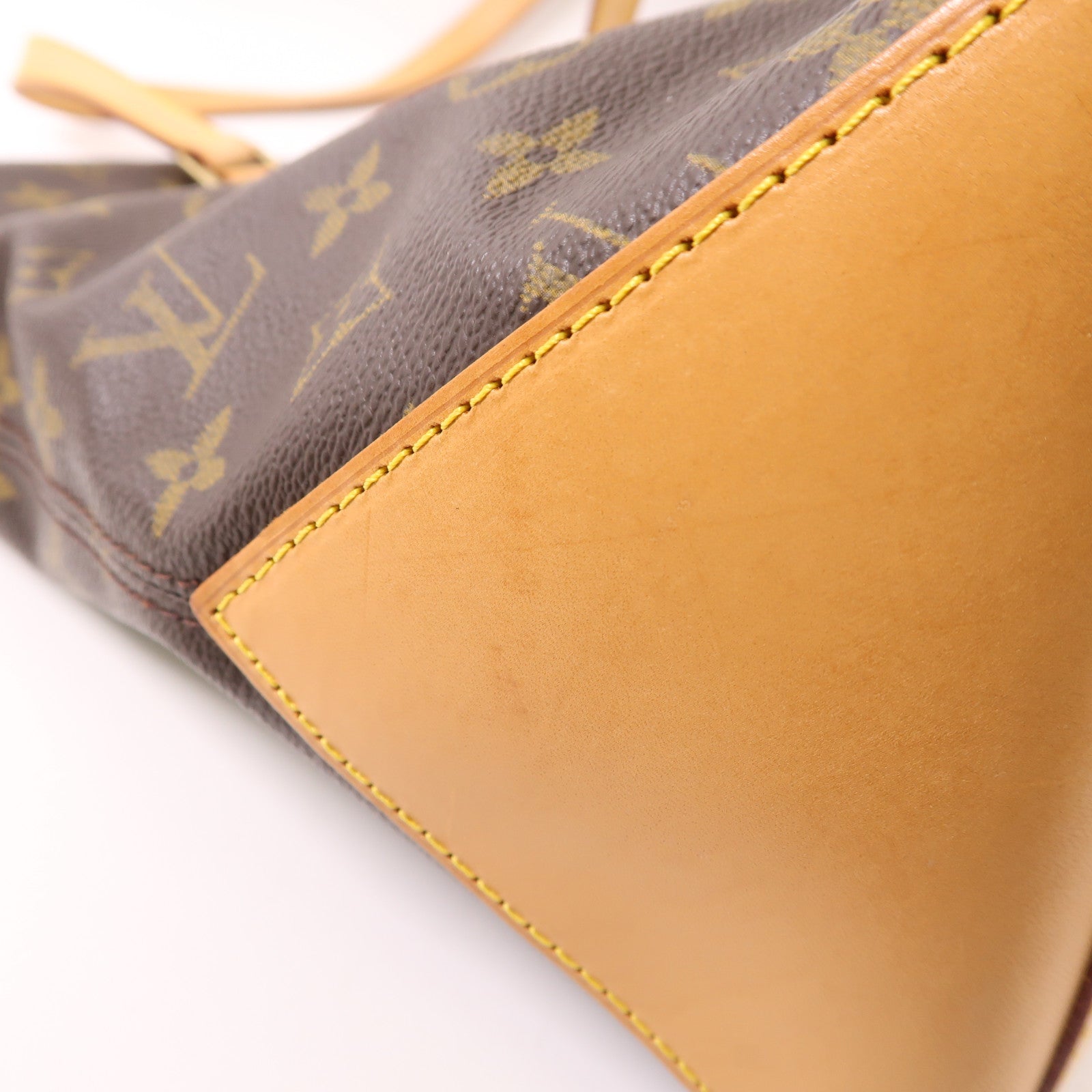 LOUIS VUITTON Monogram Cabas Mezzo金扣肩背袋棕色