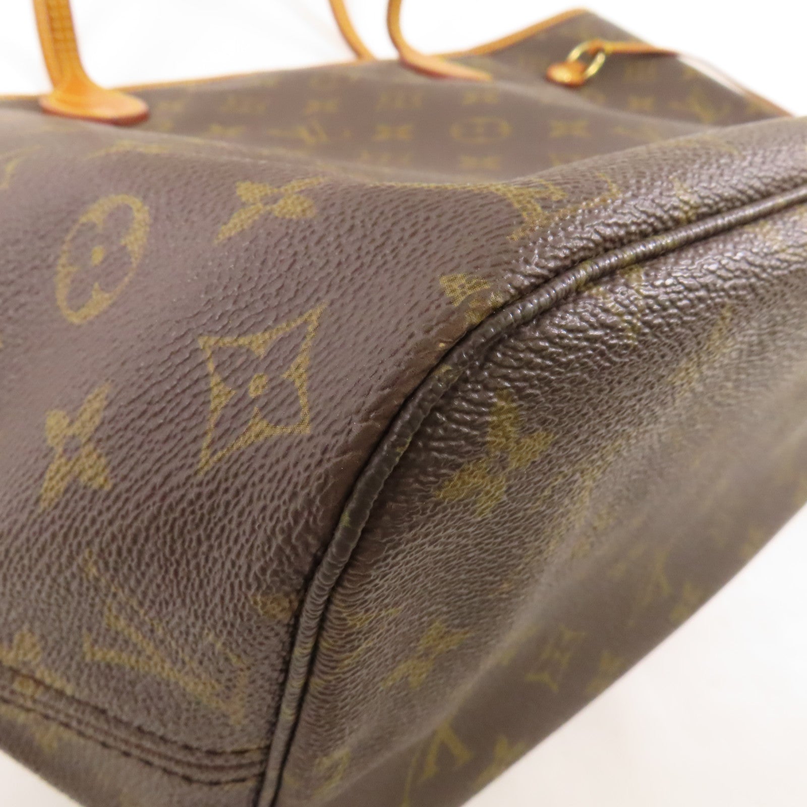 LOUIS VUITTON Monogram Neverfull MM金扣手挽袋