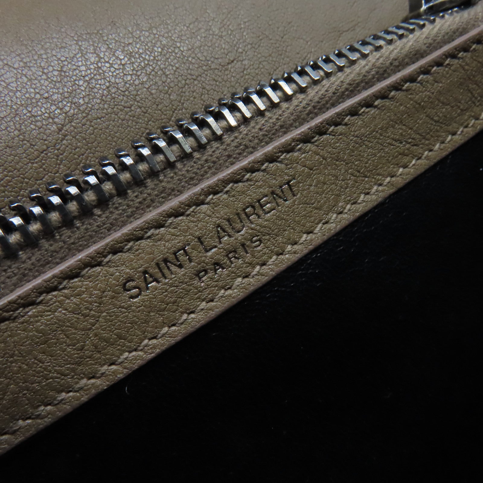SAINT LAURENT 牛皮皮革College Medium 2Way Chain Shoulder Bag銀扣鏈帶手挽肩背兩用袋啡色