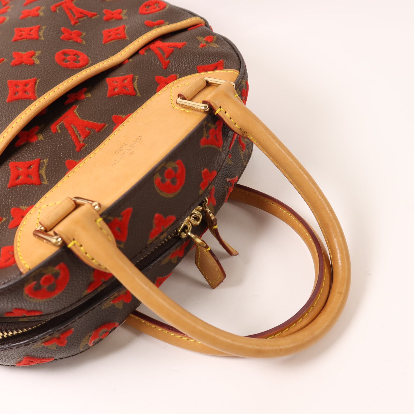 LOUIS VUITTON Monogram Tuffetage Deauville Cube Bag手挽袋