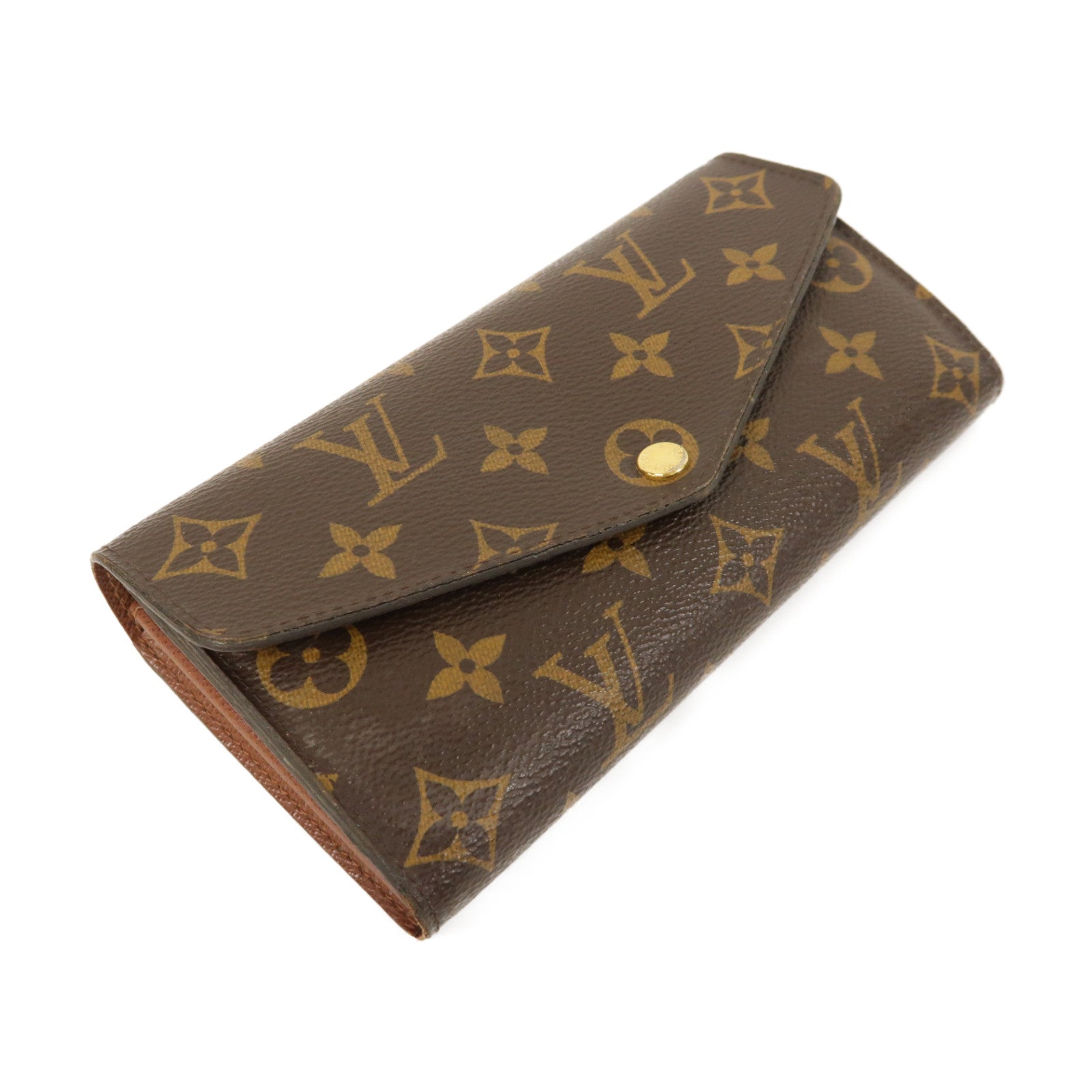 LOUIS VUITTON Monogram Sarah Long Wallet金扣長錢包啡色