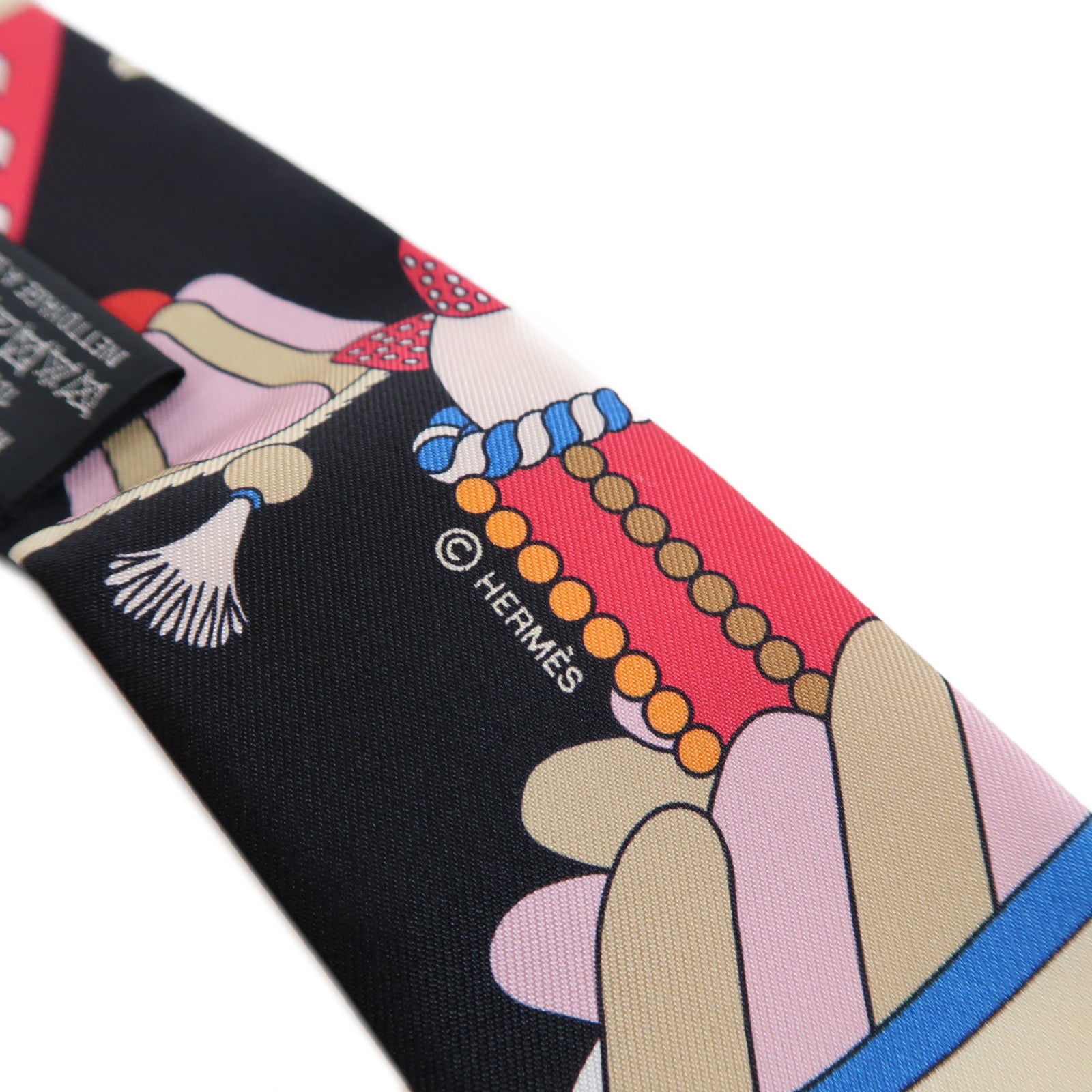 HERMES 【激減優惠】絲質Twilly Scarf絲巾黑色
