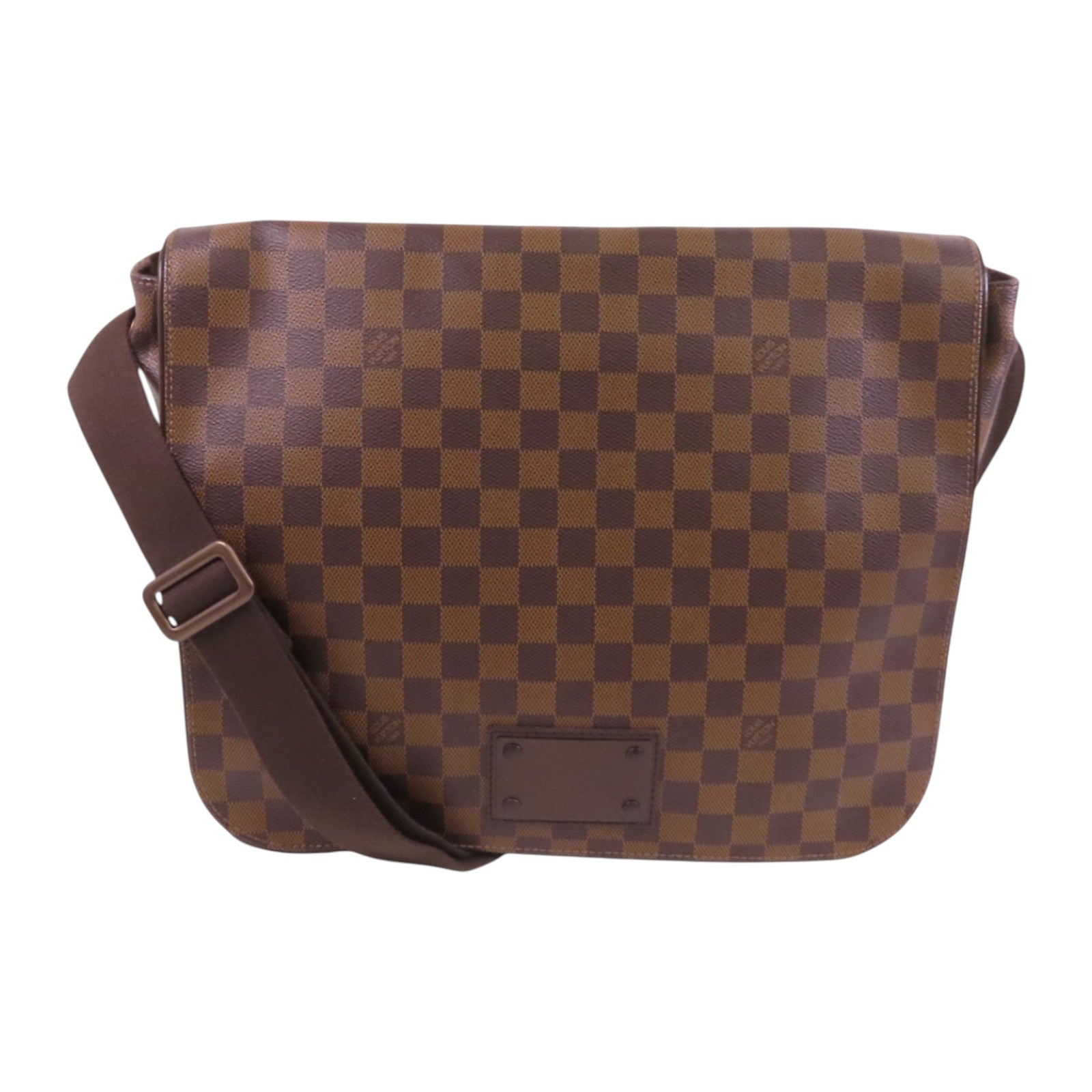 LOUIS VUITTON Damier Ebene Brooklyn GM金扣肩背袋