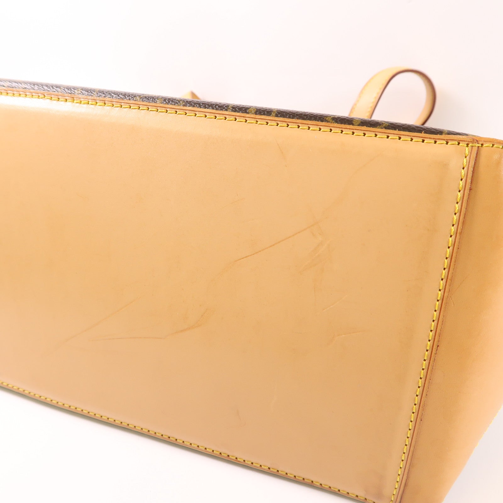 LOUIS VUITTON Monogram Cabas Mezzo金扣肩背袋棕色