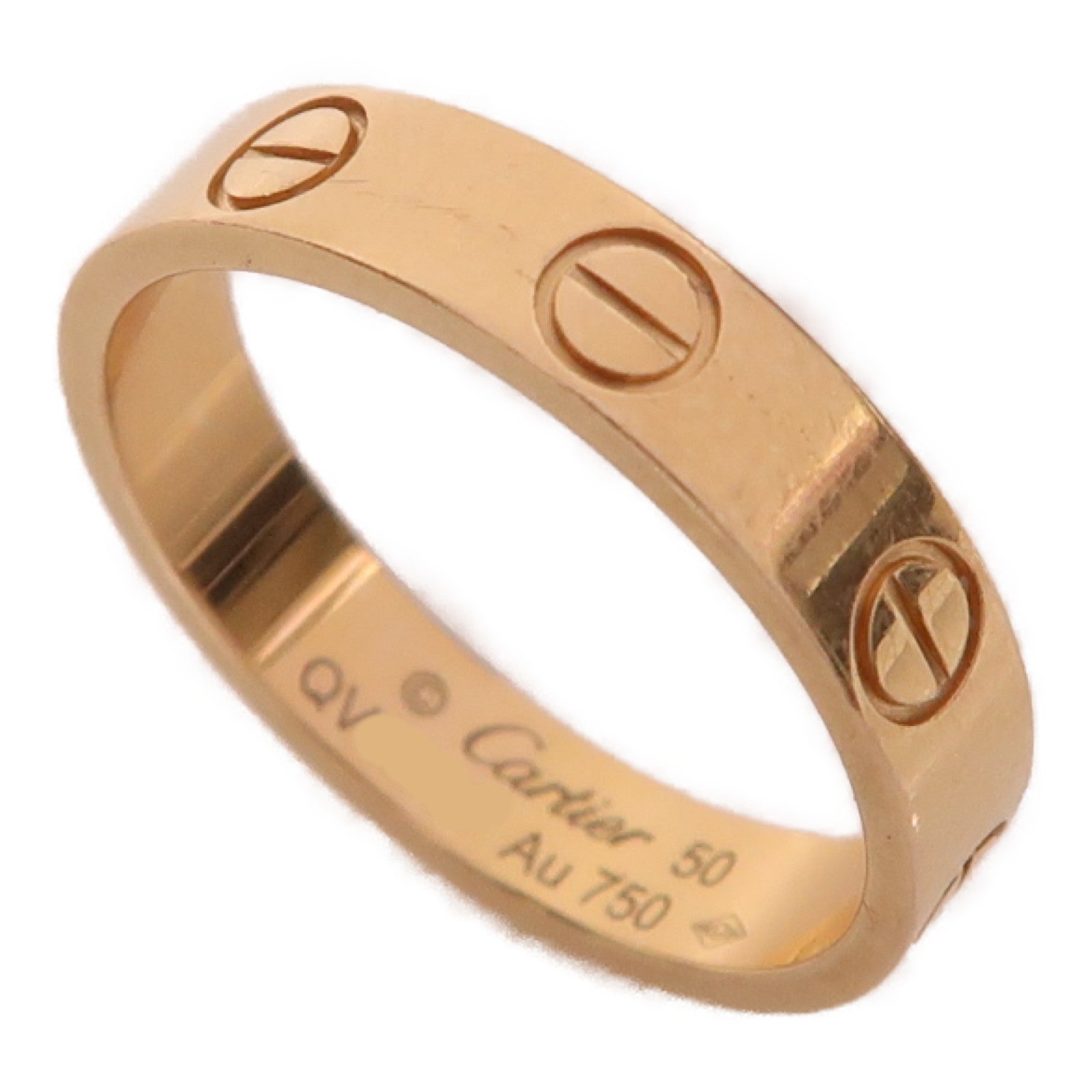 CARTIER 18K玫瑰金Mini Love Ring戒指US#5.25#50