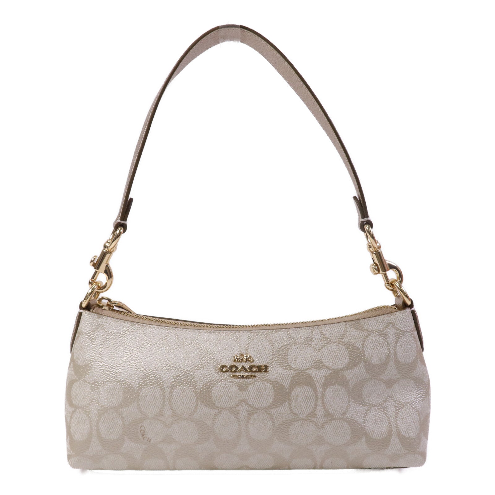 COACH 帆布Charlotte Signature金扣肩背袋