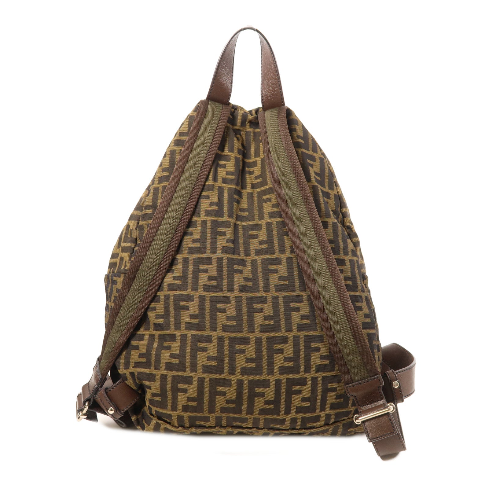 FENDI 帆布Backpack銀扣背包