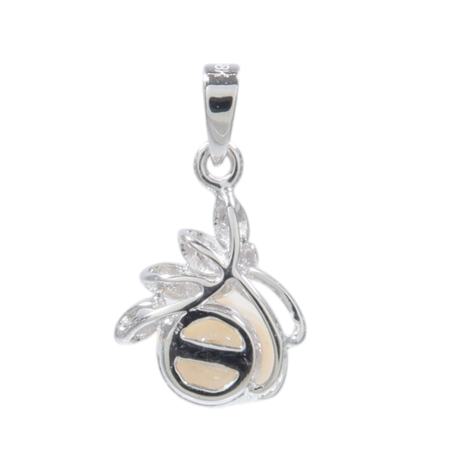 JEWELRY 18K白金Pearl Diamond Pendant Top珍珠/鑽石吊墜