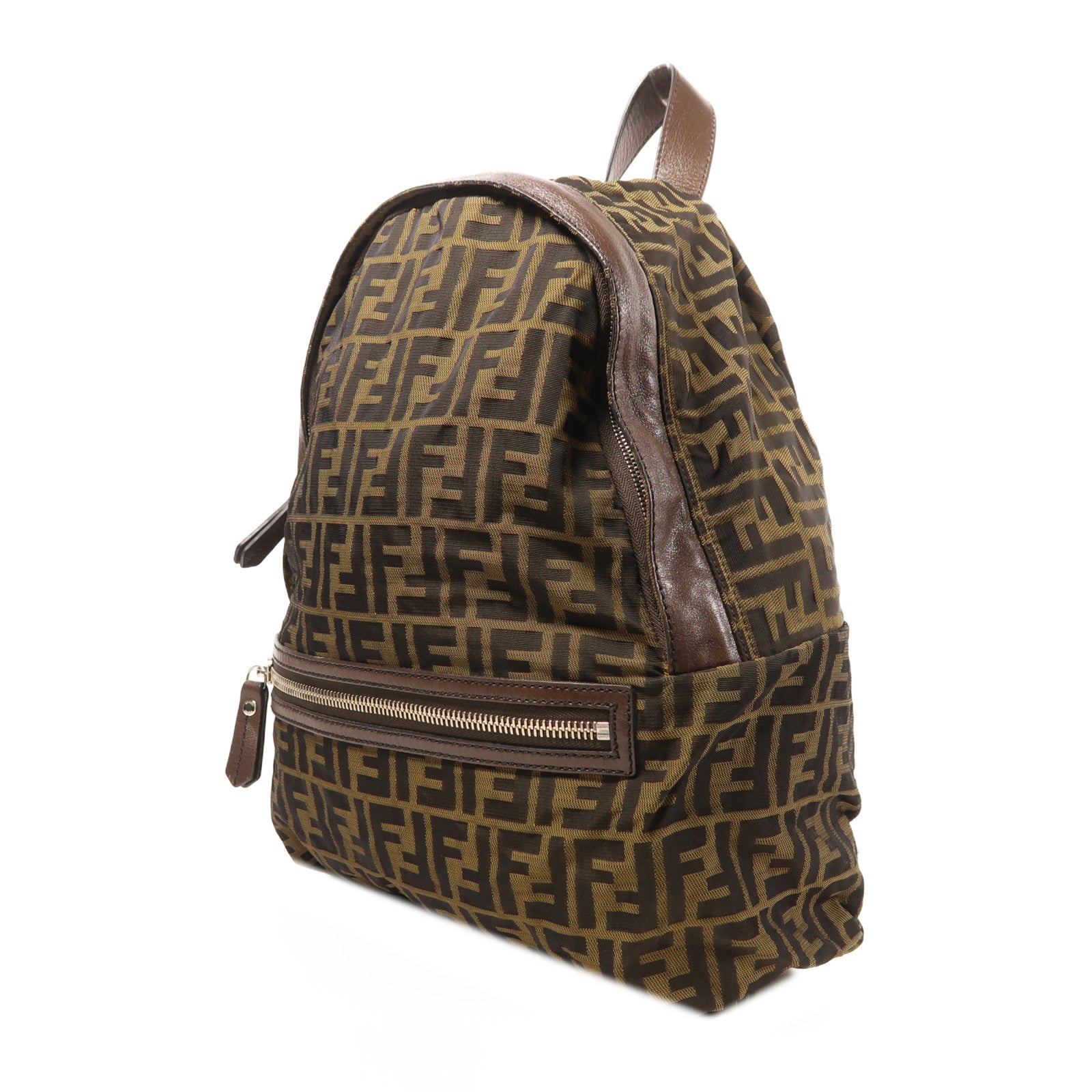 FENDI 帆布Backpack銀扣背包