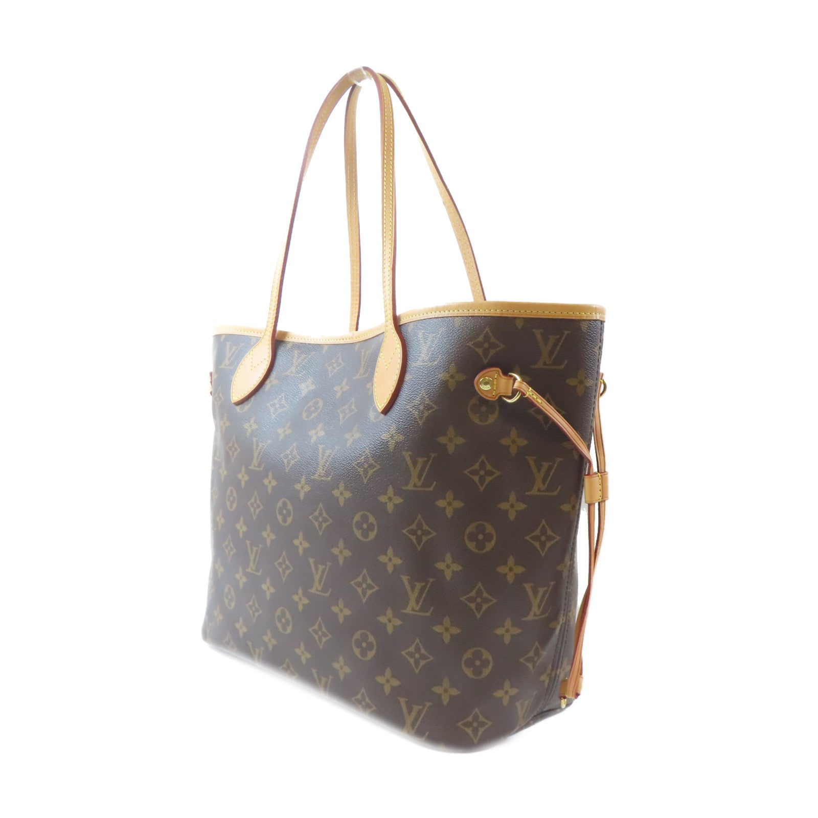 LOUIS VUITTON Monogram Neverfull金扣手挽袋啡色
