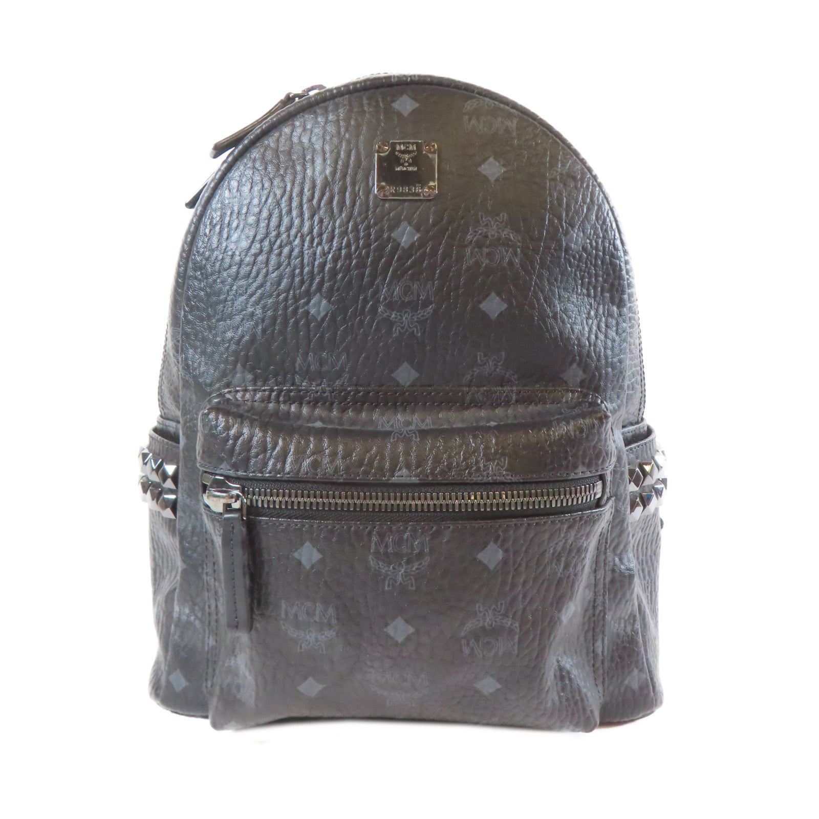 MCM 【激減優惠】牛皮皮革Backpack黑扣背包黑色