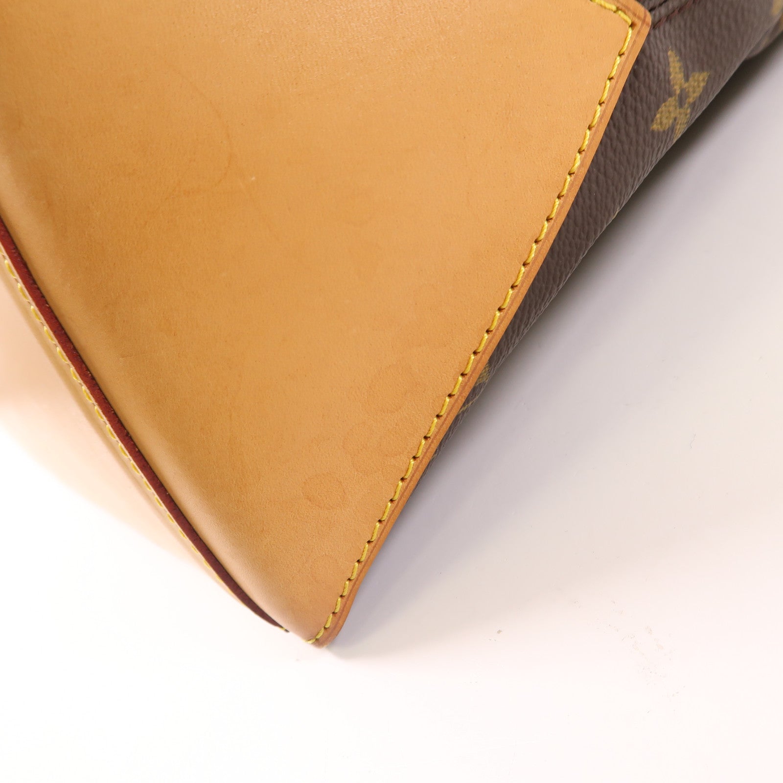 LOUIS VUITTON Monogram Cabas Mezzo金扣肩背袋棕色