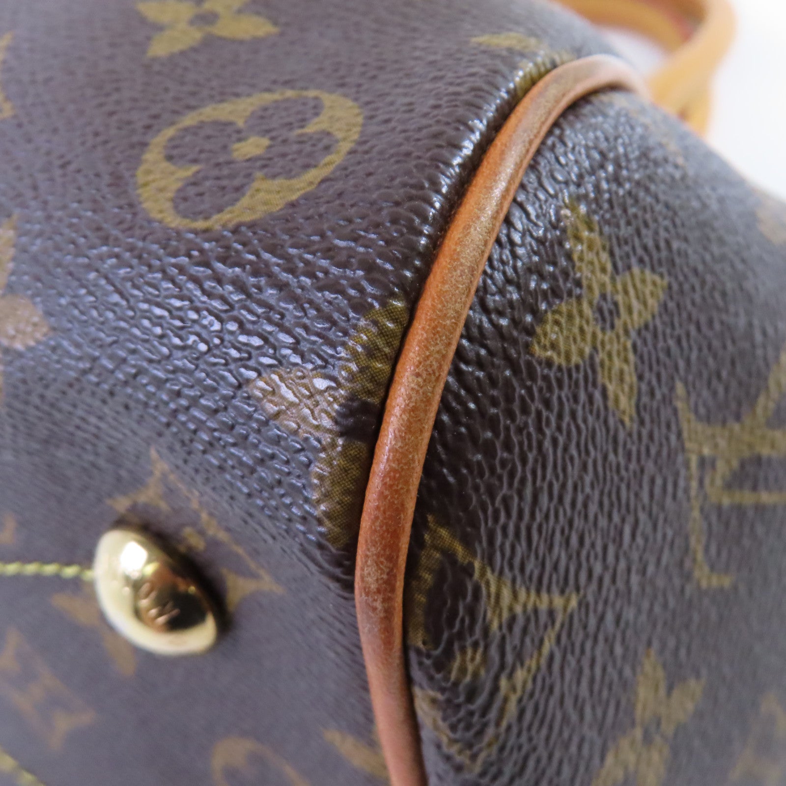 LOUIS VUITTON Monogram Tivoli PM Hand Bag金扣手挽袋啡色