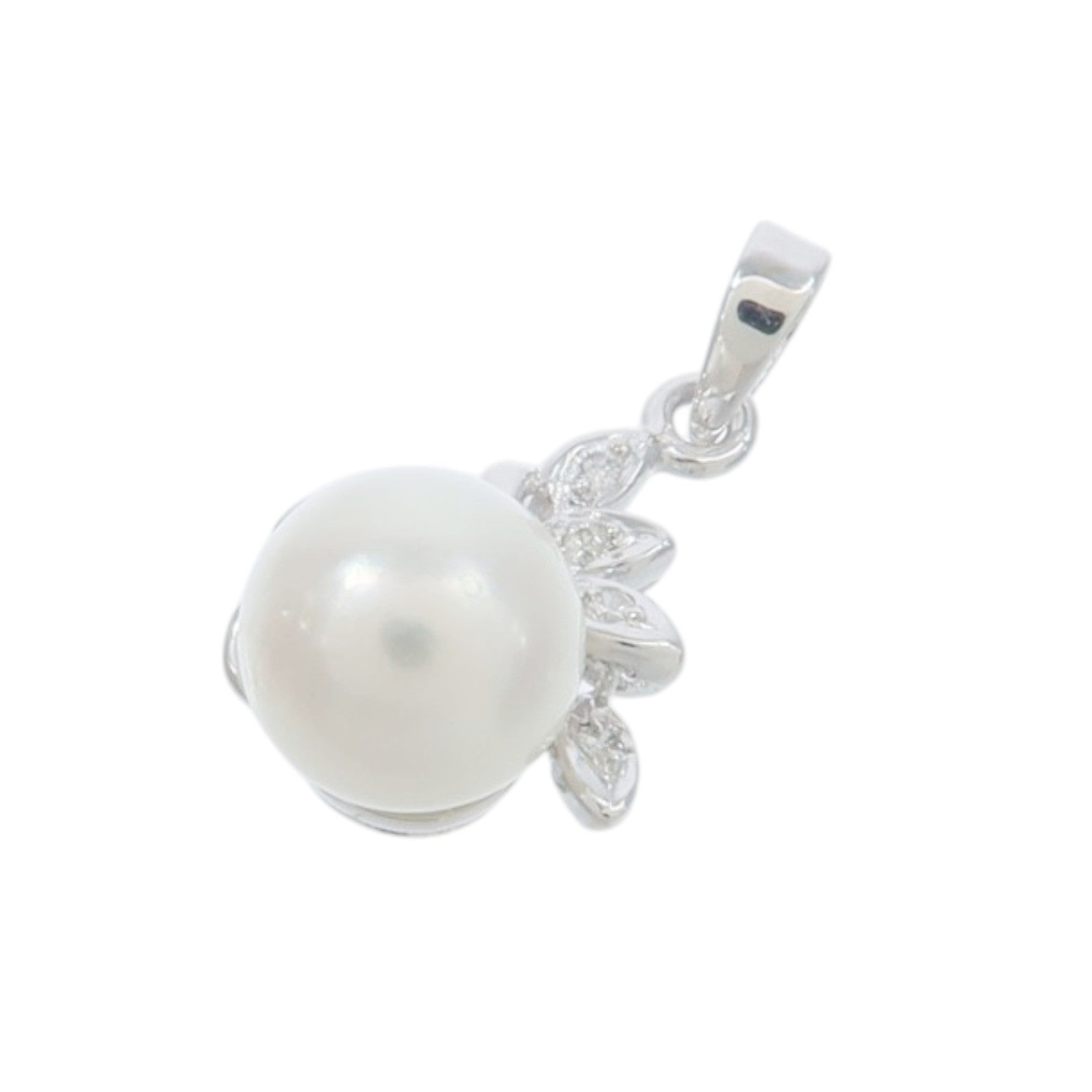 JEWELRY 18K白金Pearl Diamond Pendant Top珍珠/鑽石吊墜