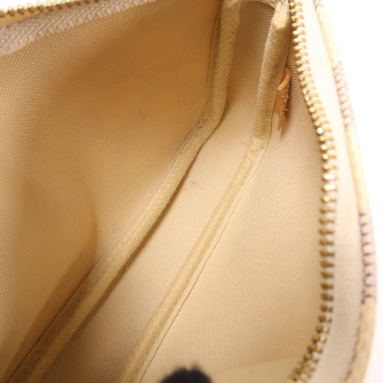 LOUIS VUITTON Damier Azur Mini Pochette Accessoires金扣手挽袋白色