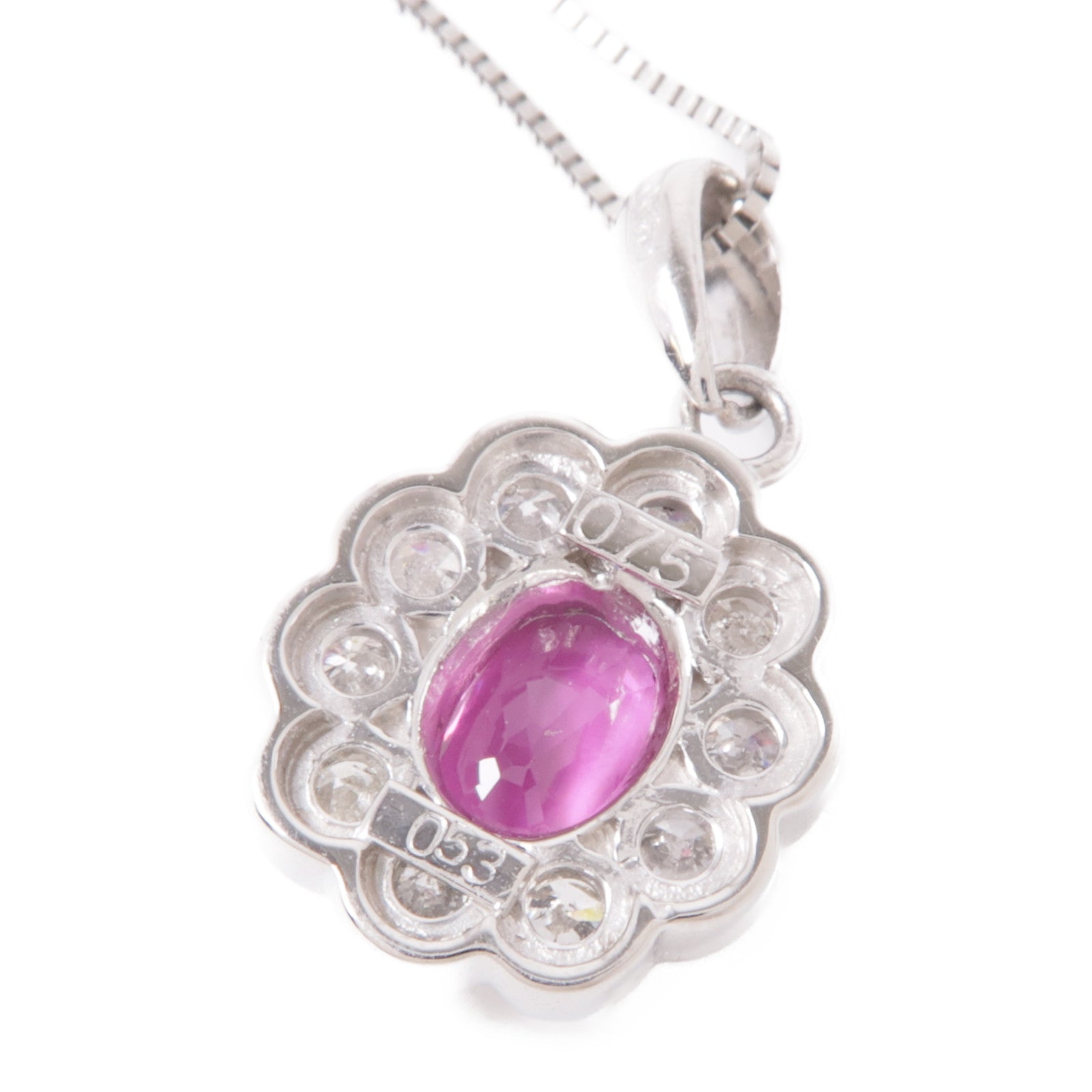 JEWELRY 【激減優惠】PT900/PT850鉑金Ruby/Diamond Necklace紅寶石/鑽石項鍊