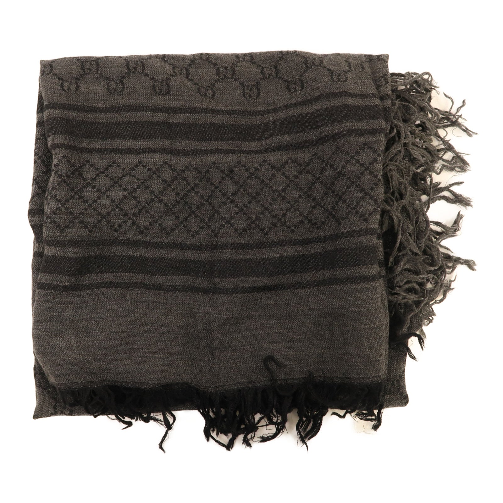GUCCI 羊毛/絲質Scarf圍巾黑色