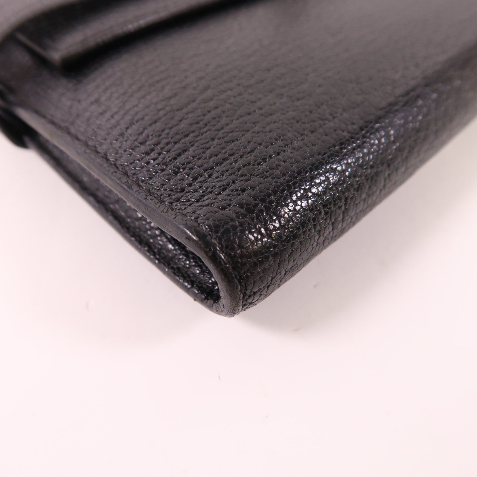 HERMES Chevre皮革Kelly Wallet銀扣長錢包