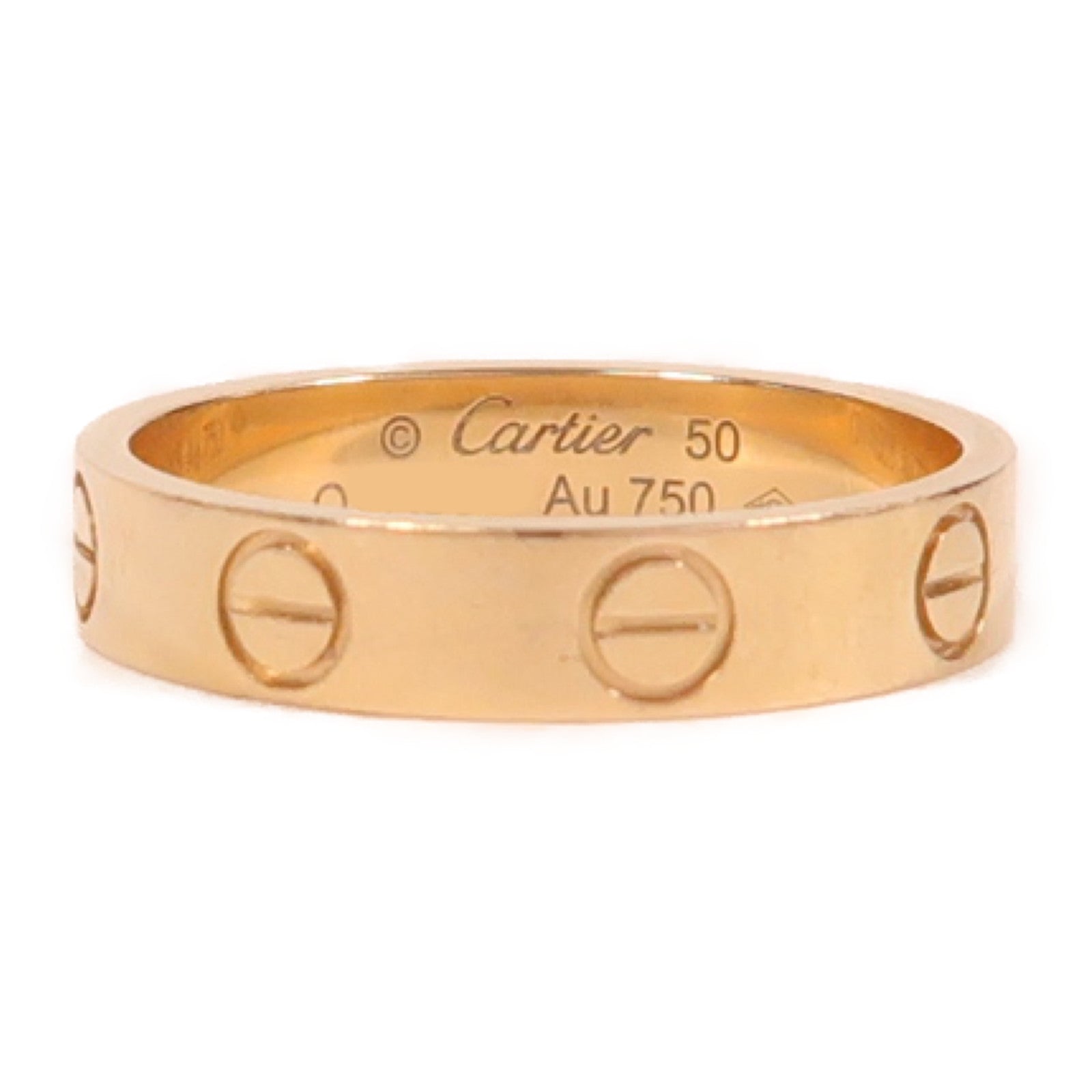 CARTIER 18K玫瑰金Mini Love Ring戒指US#5.25#50