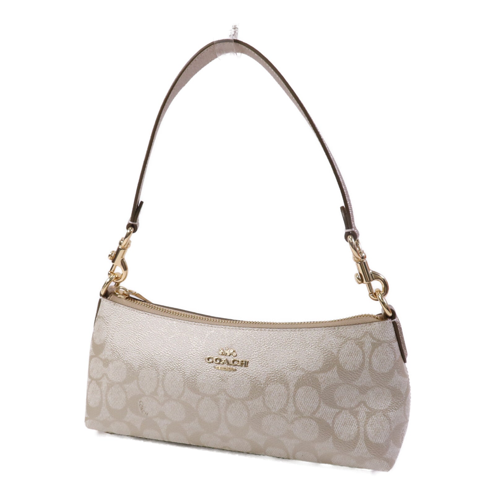 COACH 帆布Charlotte Signature金扣肩背袋