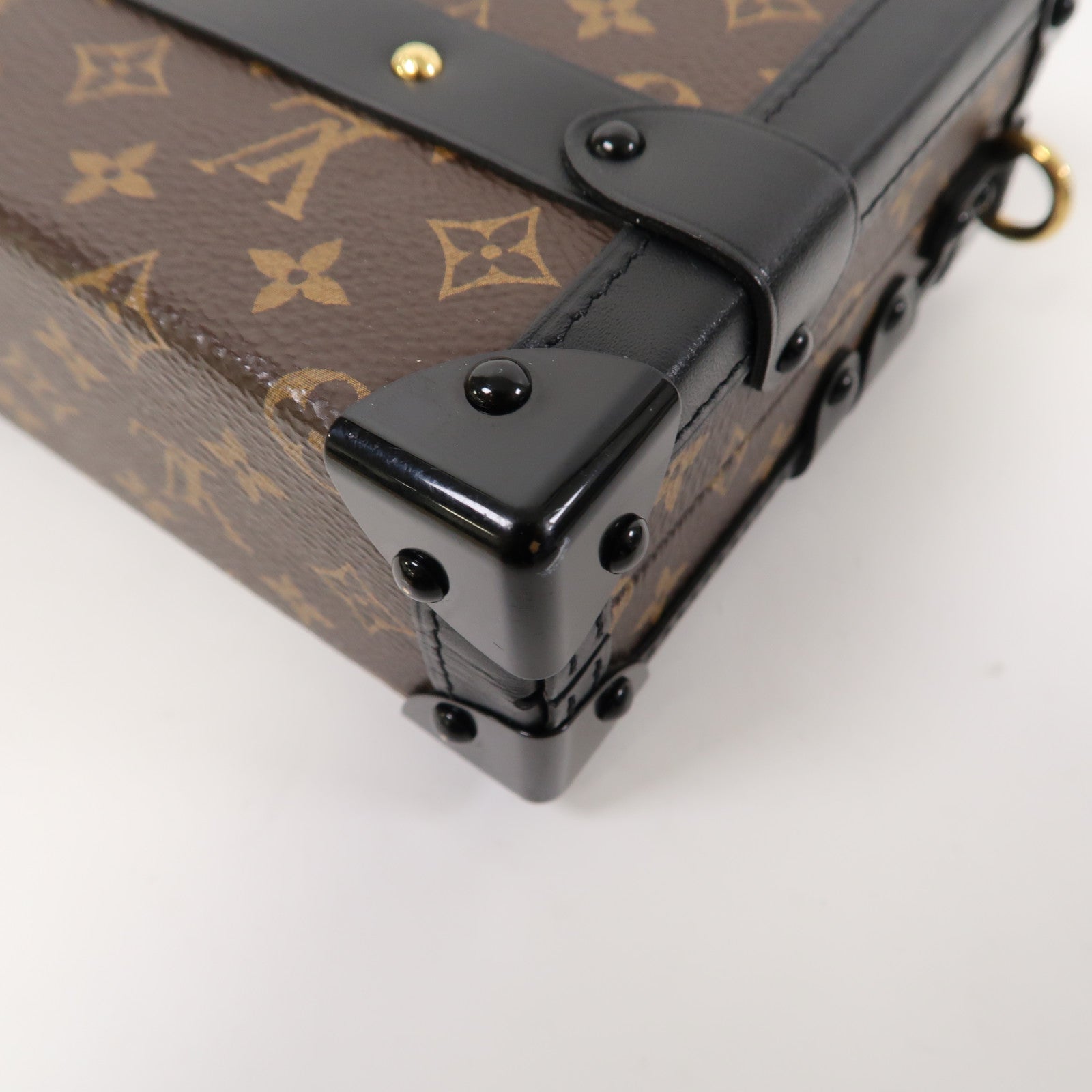 LOUIS VUITTON Monogram Petite Malle金扣肩背袋啡色/黑色