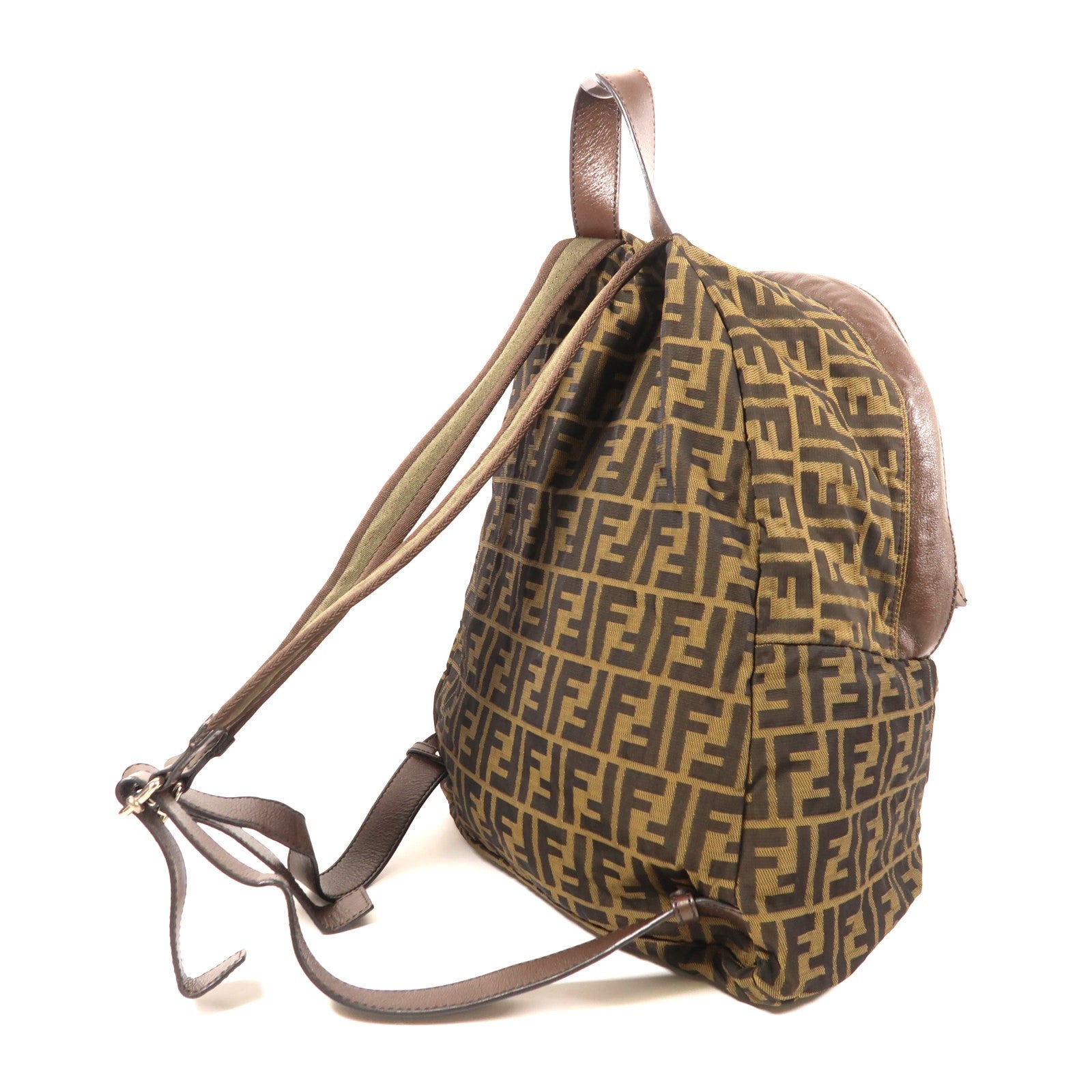 FENDI 帆布Backpack銀扣背包