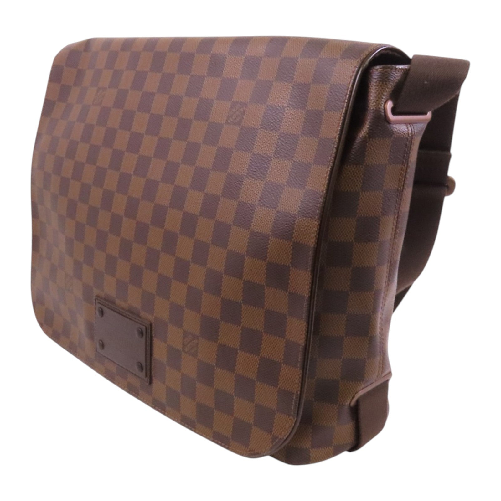 LOUIS VUITTON Damier Ebene Brooklyn GM金扣肩背袋