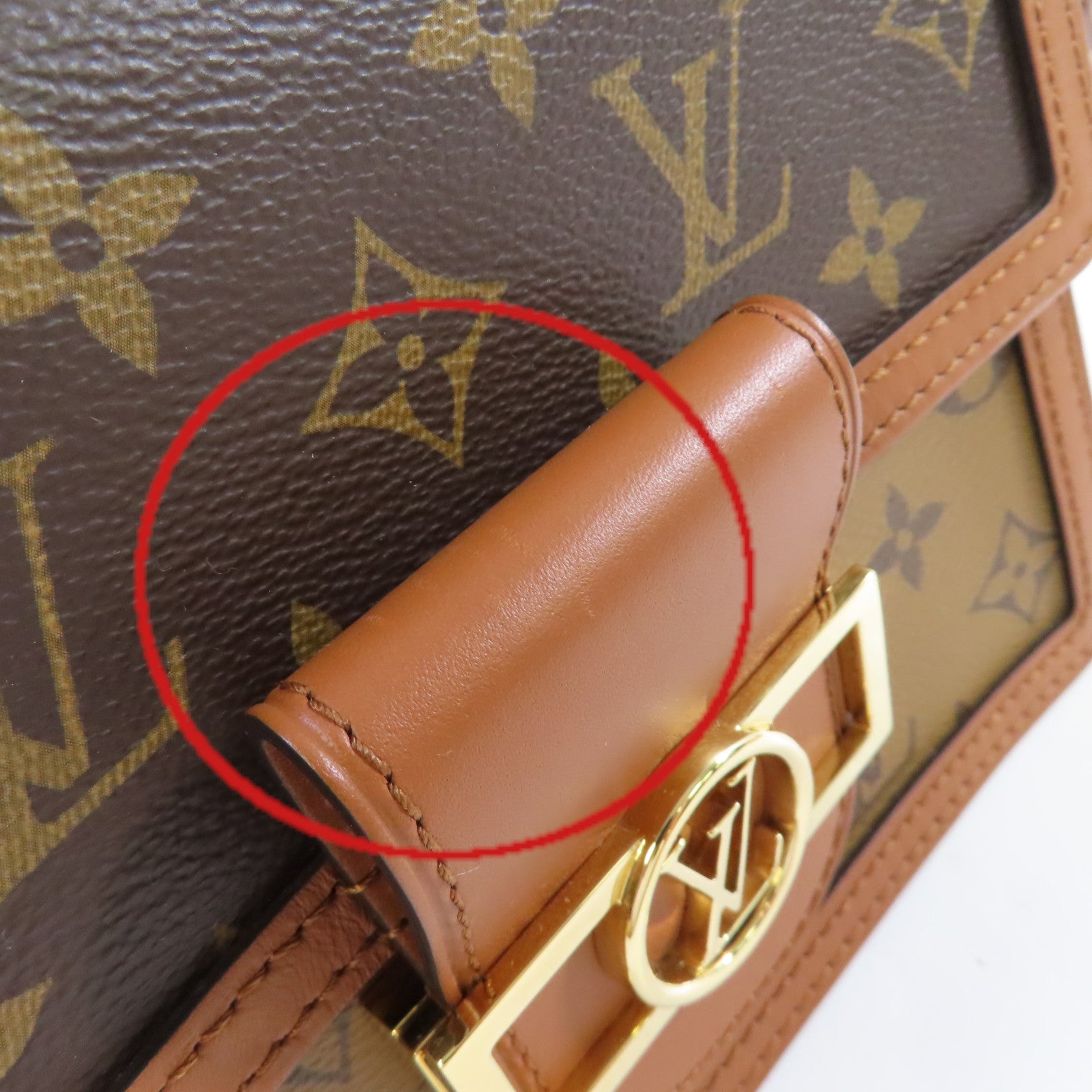 LOUIS VUITTON Monogram Reverse Dauphine Shoulder Bag肩背袋啡色