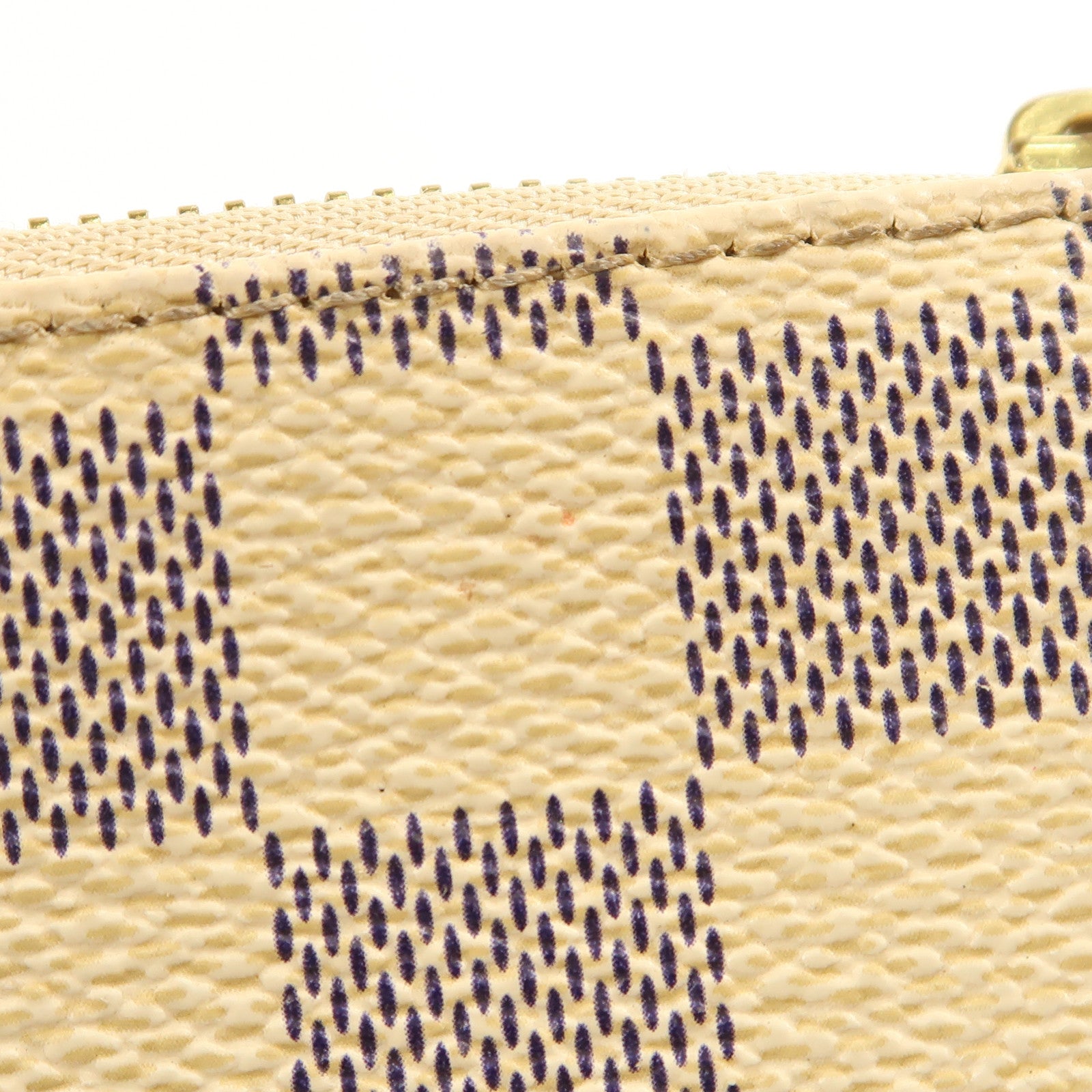 LOUIS VUITTON Damier Azur Mini Pochette Accessoires金扣鏈帶手挽袋