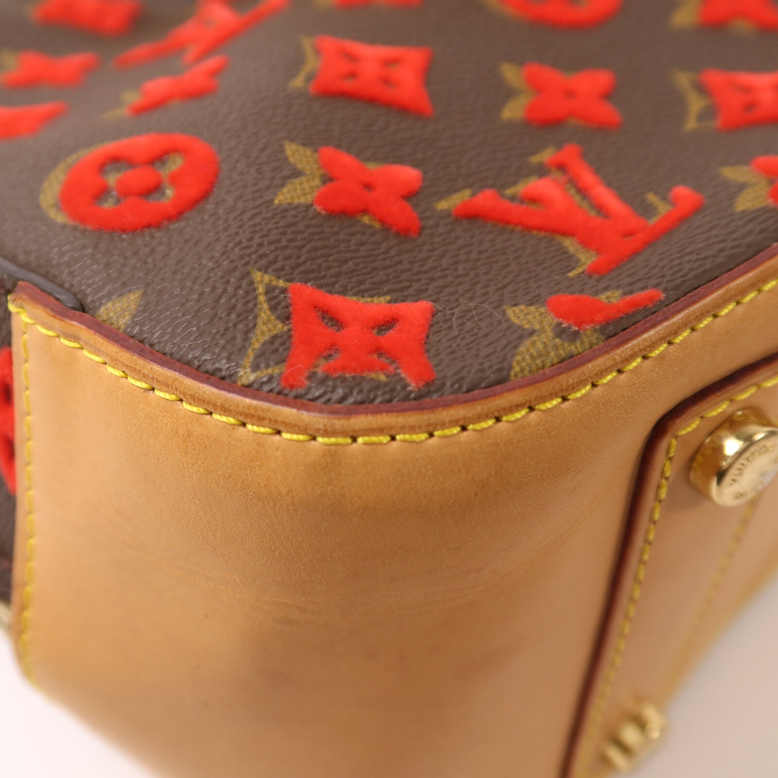 LOUIS VUITTON Monogram Tuffetage Deauville Cube Bag手挽袋