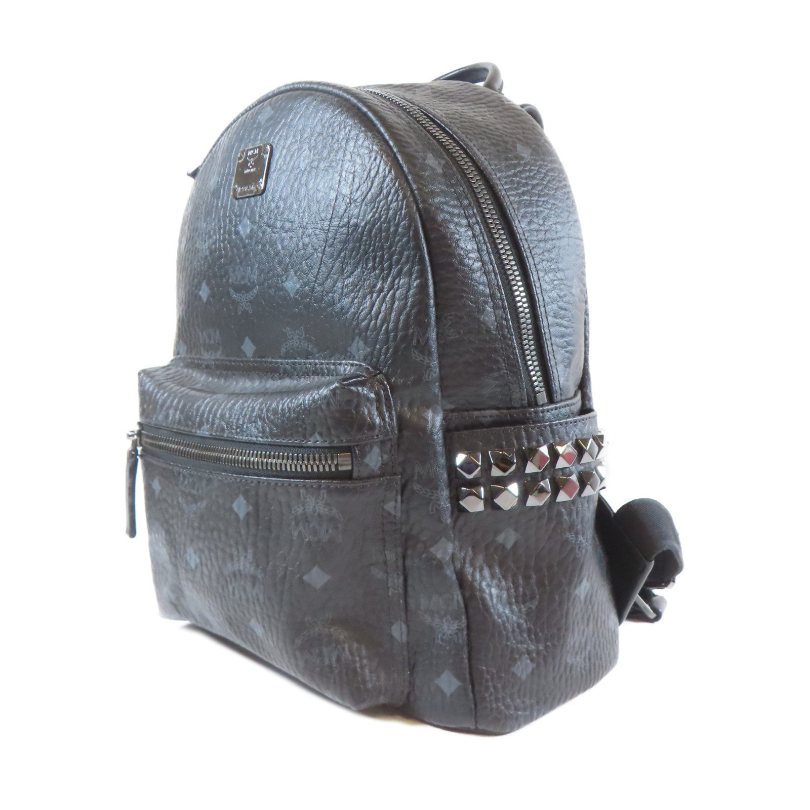 MCM 【激減優惠】牛皮皮革Backpack黑扣背包黑色