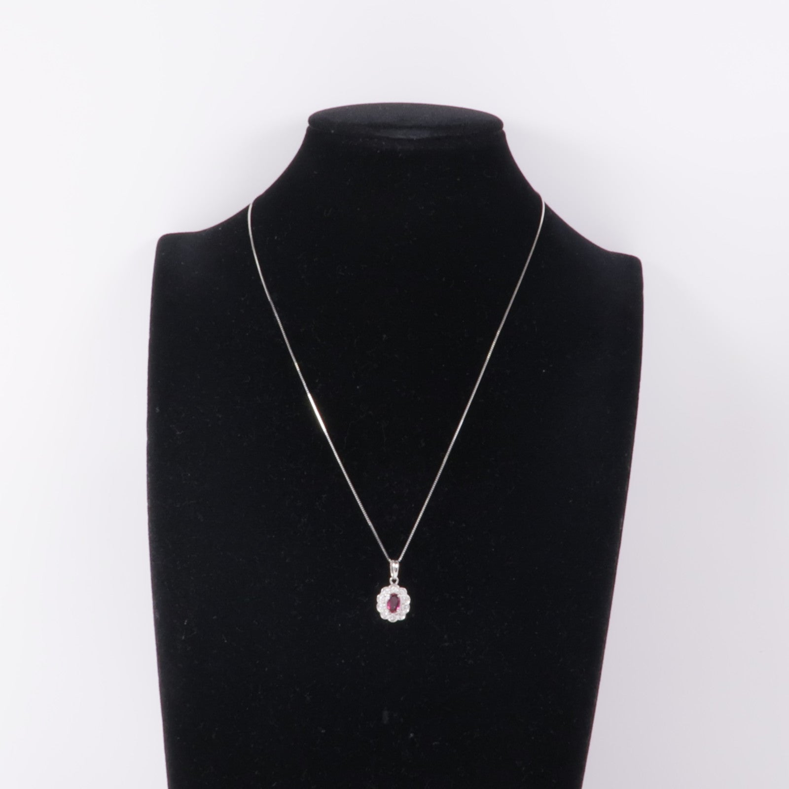 JEWELRY 【激減優惠】PT900/PT850鉑金Ruby/Diamond Necklace紅寶石/鑽石項鍊