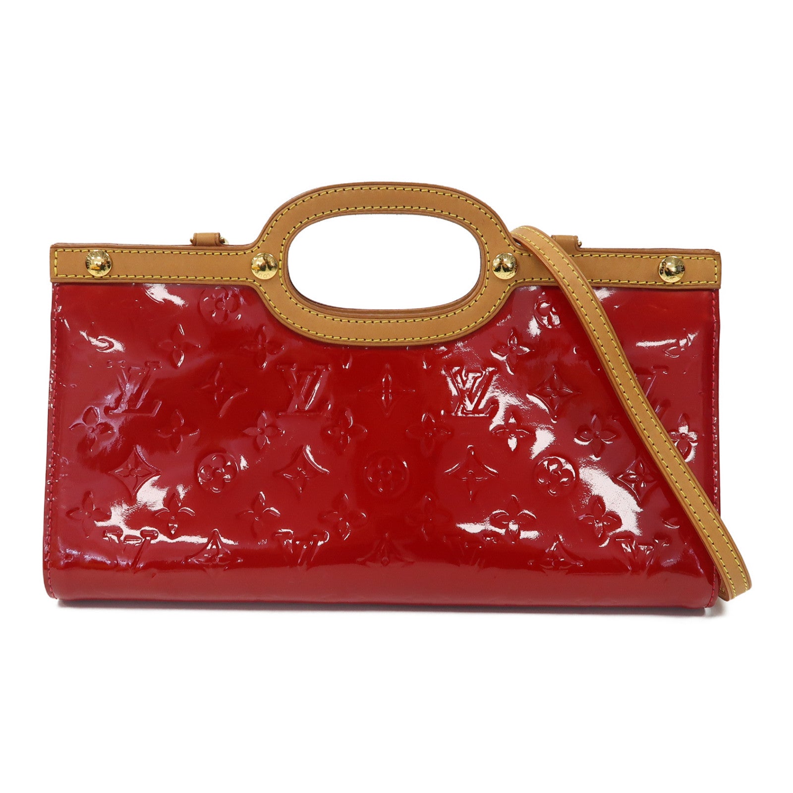 LOUIS VUITTON Monogram Vernis Roxbury Drive金扣手挽肩背兩用袋紅色