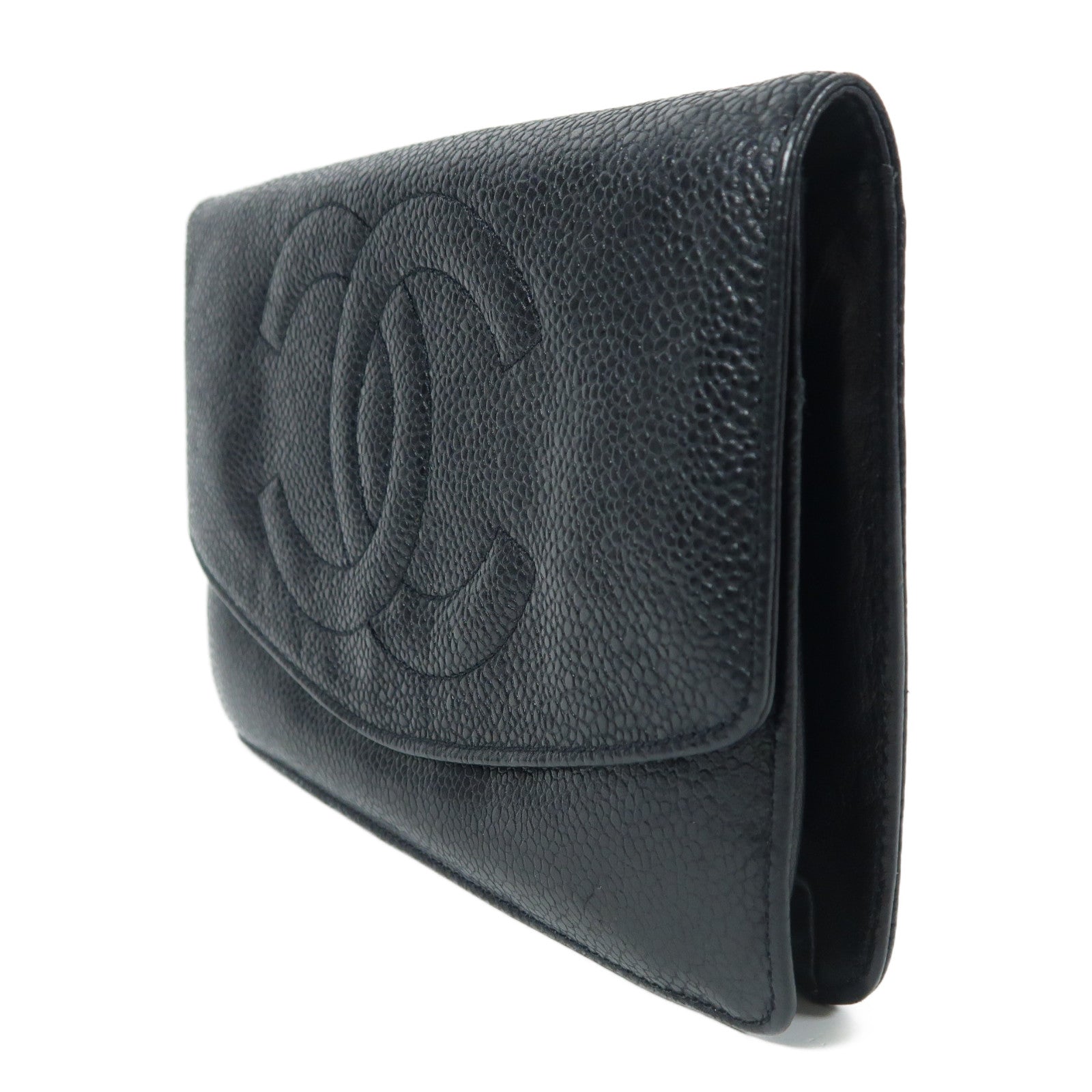 CHANEL 牛皮皮革Wallet金扣長錢包