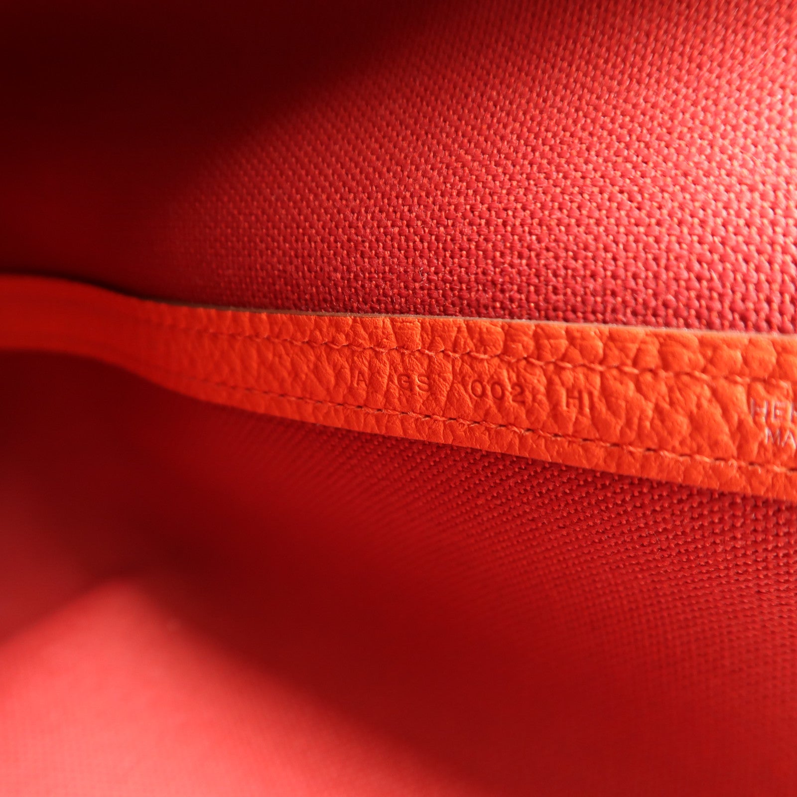 HERMES 【激減優惠】帆布GardenParty PM銀扣手挽袋Rouge Tomate/Capucin