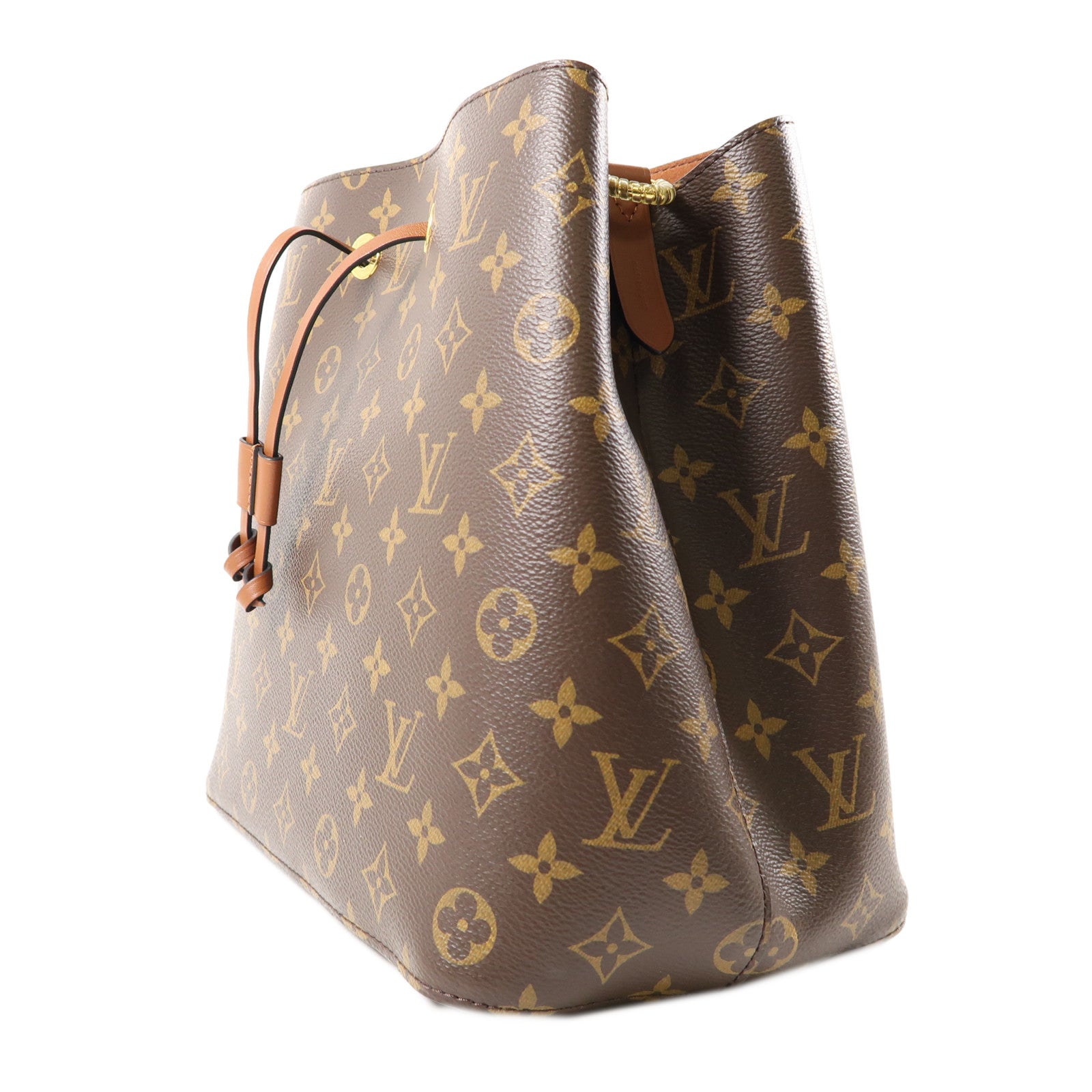 LOUIS VUITTON Monogram NeoNoe MM金扣肩背袋棕色
