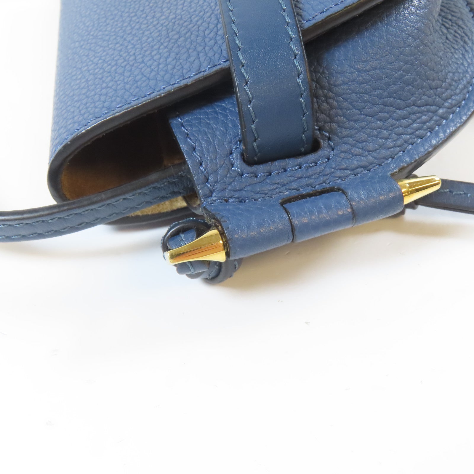 LOEWE 【激減優惠】牛皮皮革Mini Gate金扣肩背袋藍色