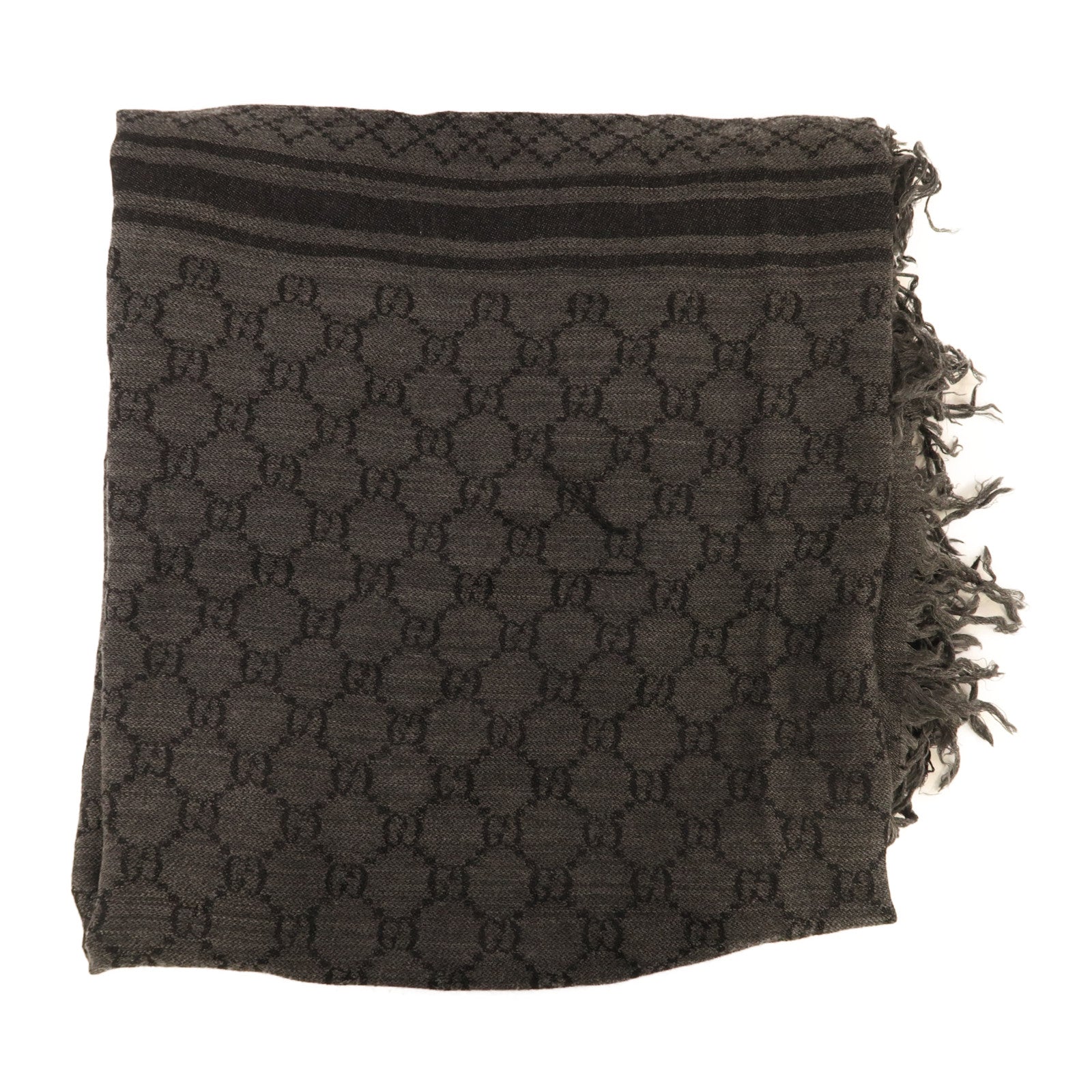 GUCCI 羊毛/絲質Scarf圍巾黑色