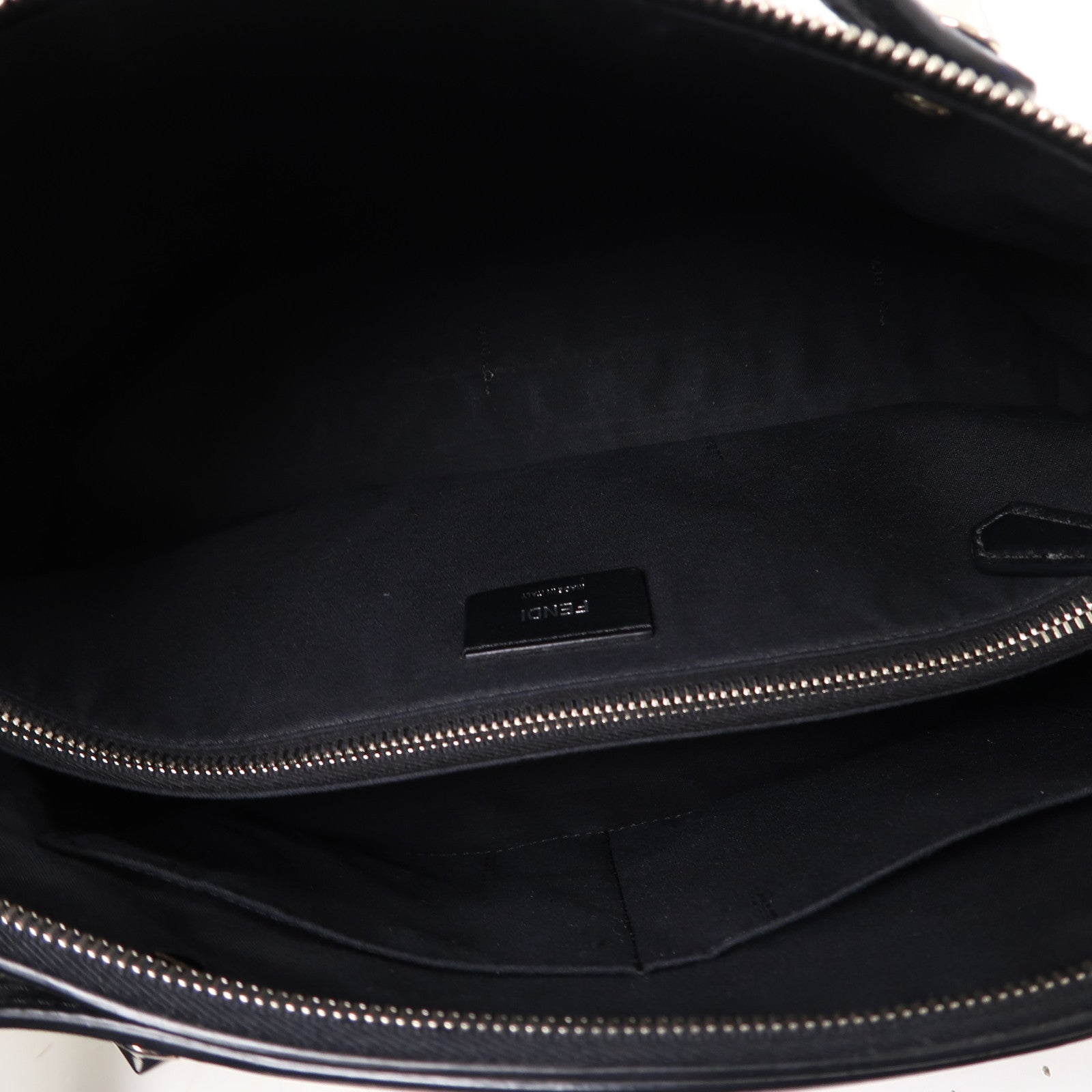 FENDI 牛皮皮革By The Way銀扣手挽肩背兩用袋黑色