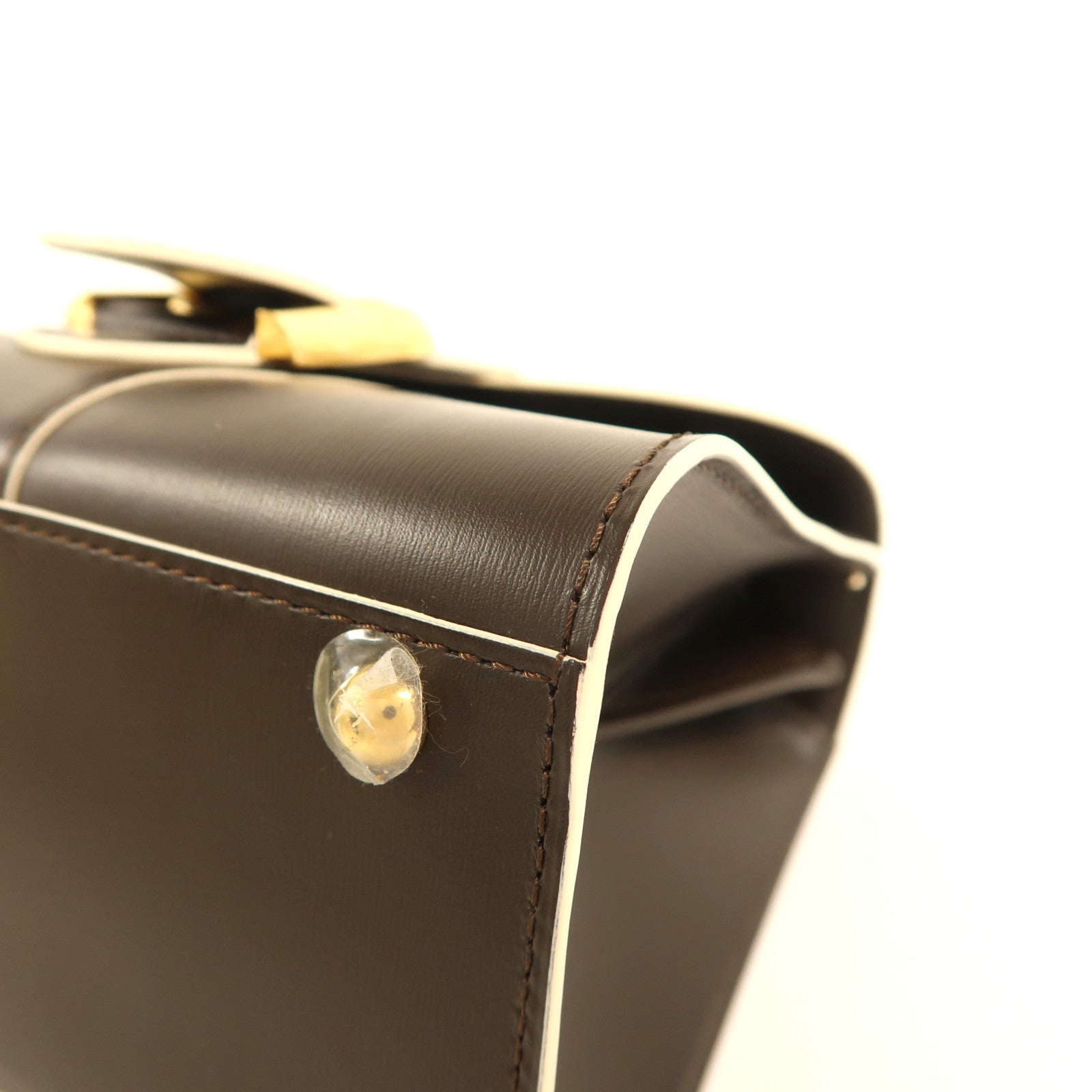 Delvaux 牛皮皮革Brillant Mini金扣手挽肩背兩用袋