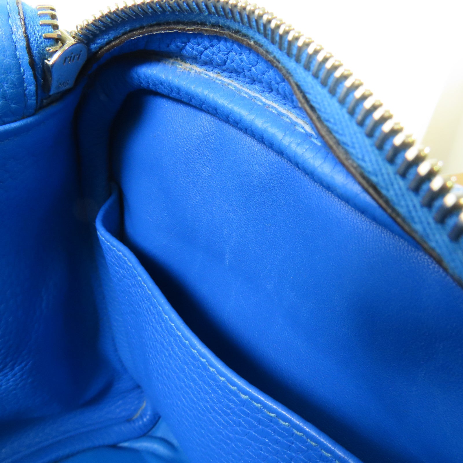 HERMES PHW Lindy 30 2 Way Bag Clemence Leather B3 Blue Zanzibar