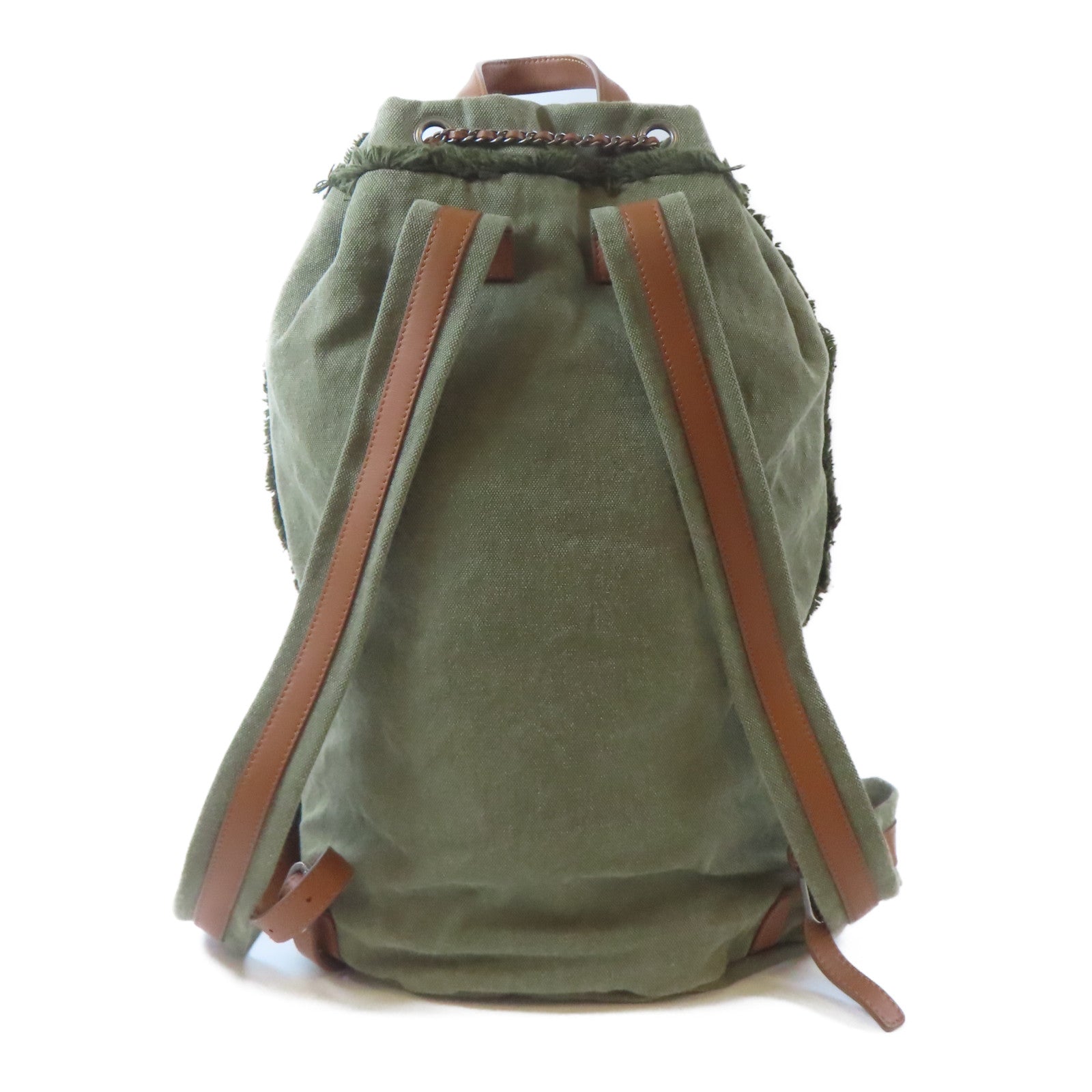 CHANEL 帆布/珠片Backpack黑扣背包綠色/藍色/紅色/白色
