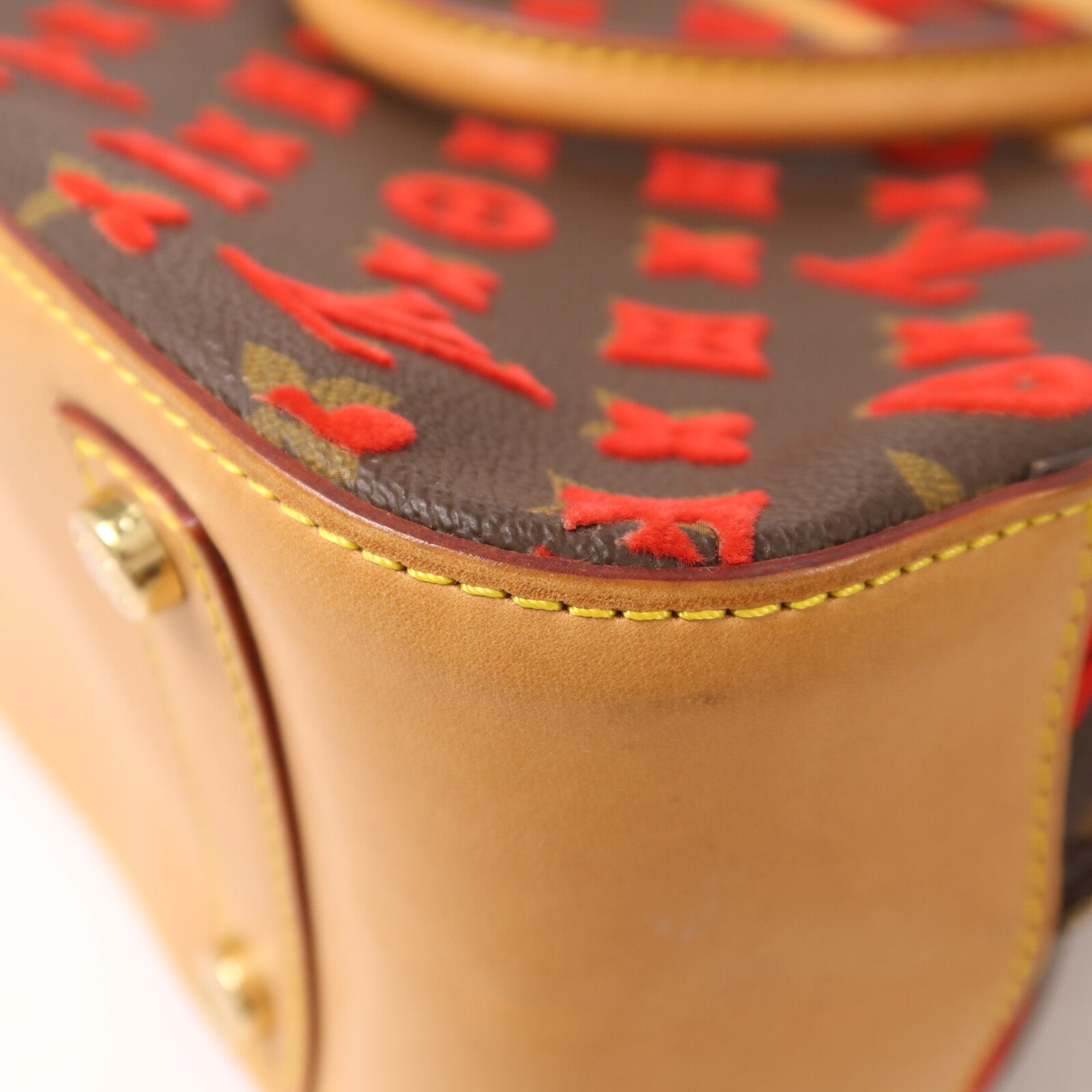 LOUIS VUITTON Monogram Tuffetage Deauville Cube Bag手挽袋