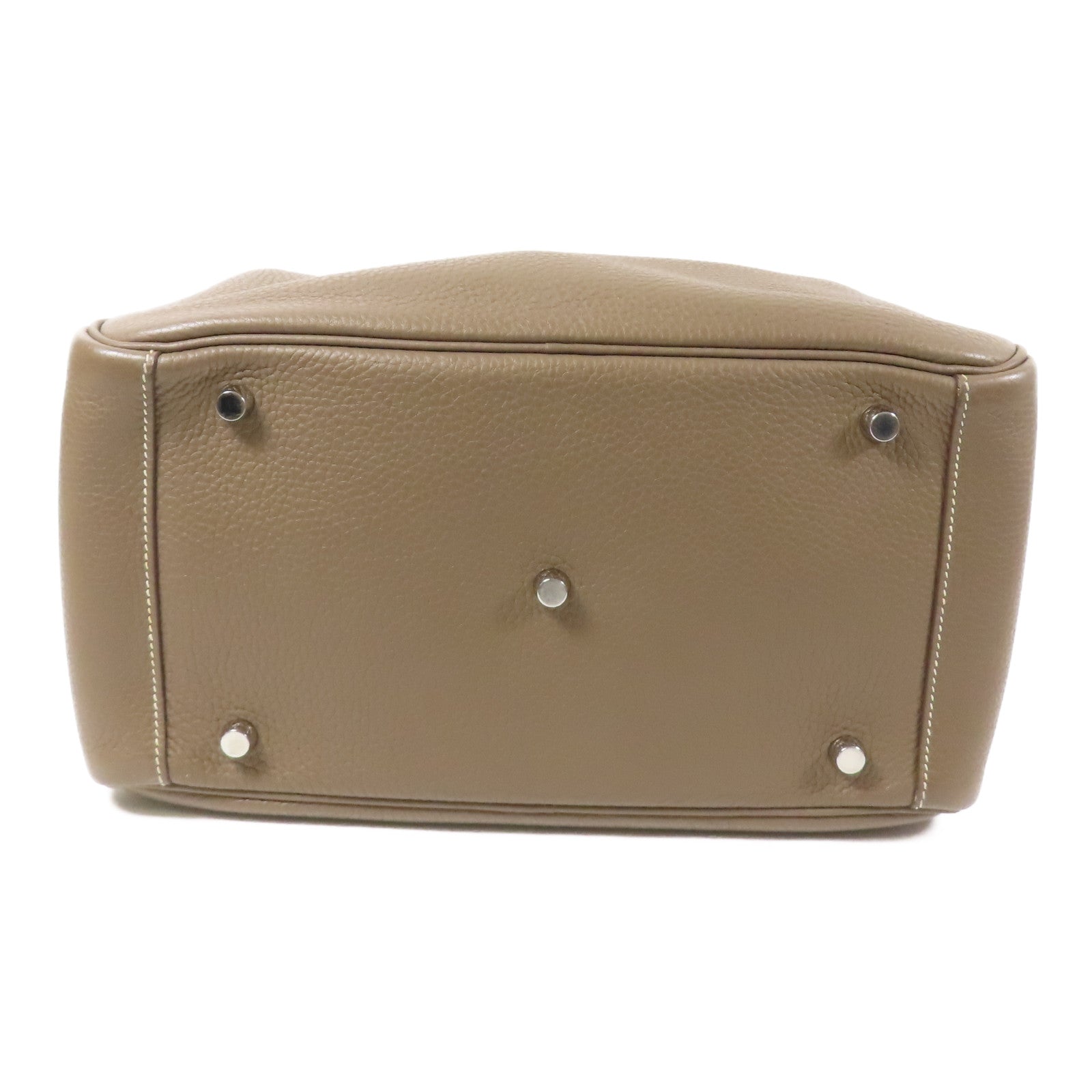 HERMES Clemence皮革Lindy 30銀扣手挽肩背兩用袋Etoupe