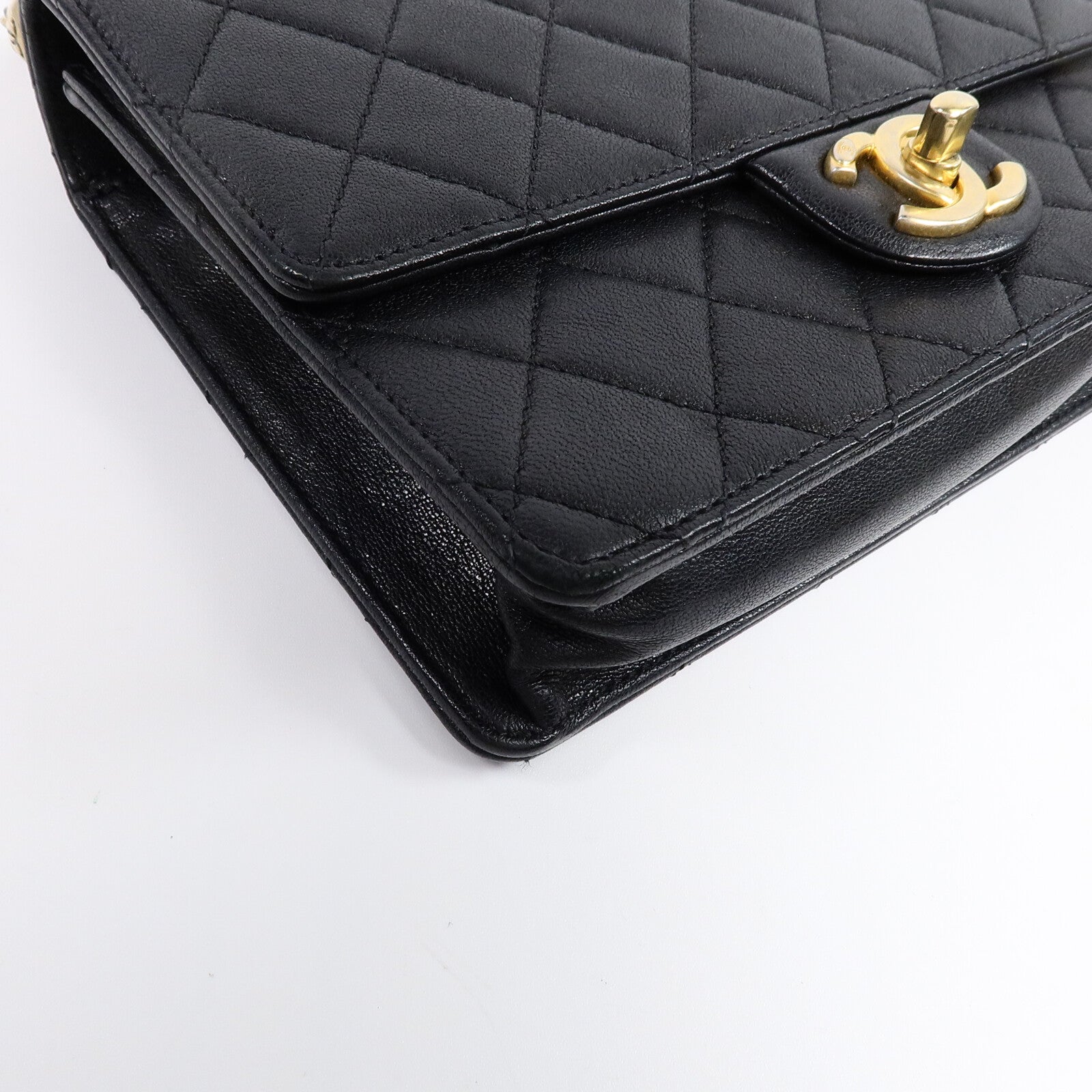 CHANEL 牛皮皮革Pearl Flap Bag鏈帶肩背袋