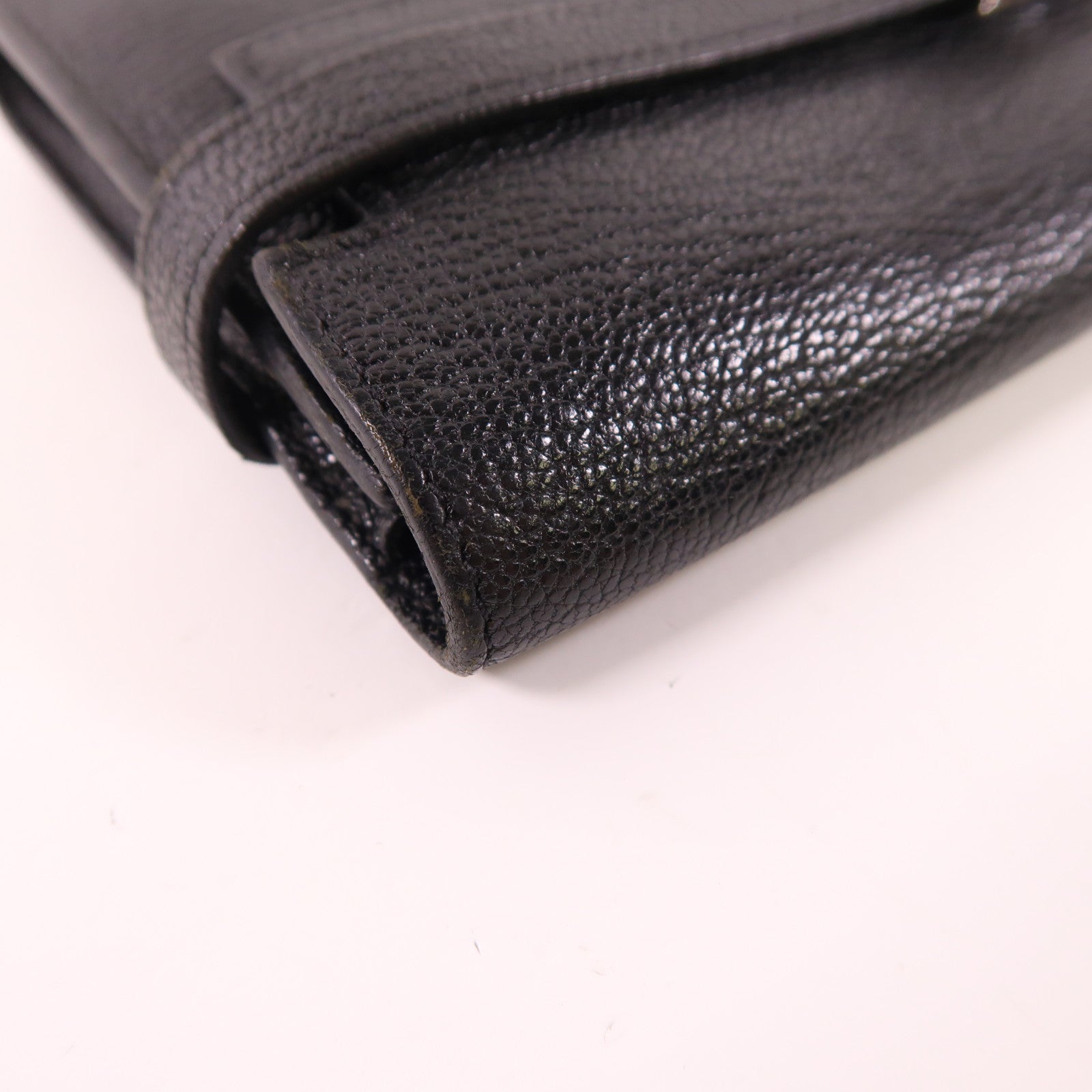 HERMES 【激減優惠】Chevre皮革Kelly Wallet銀扣長錢包